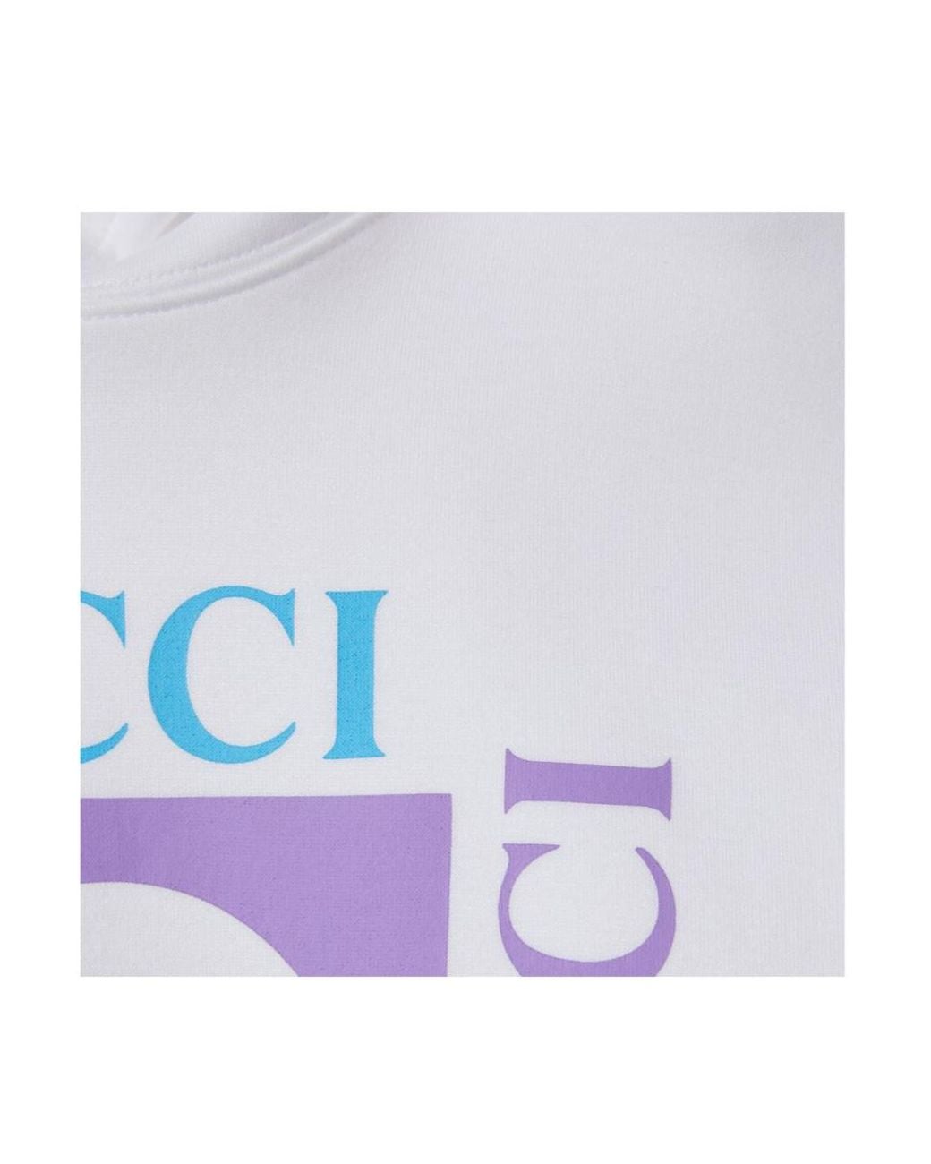 Gucci White Logo Printed Drawstring Hoodie