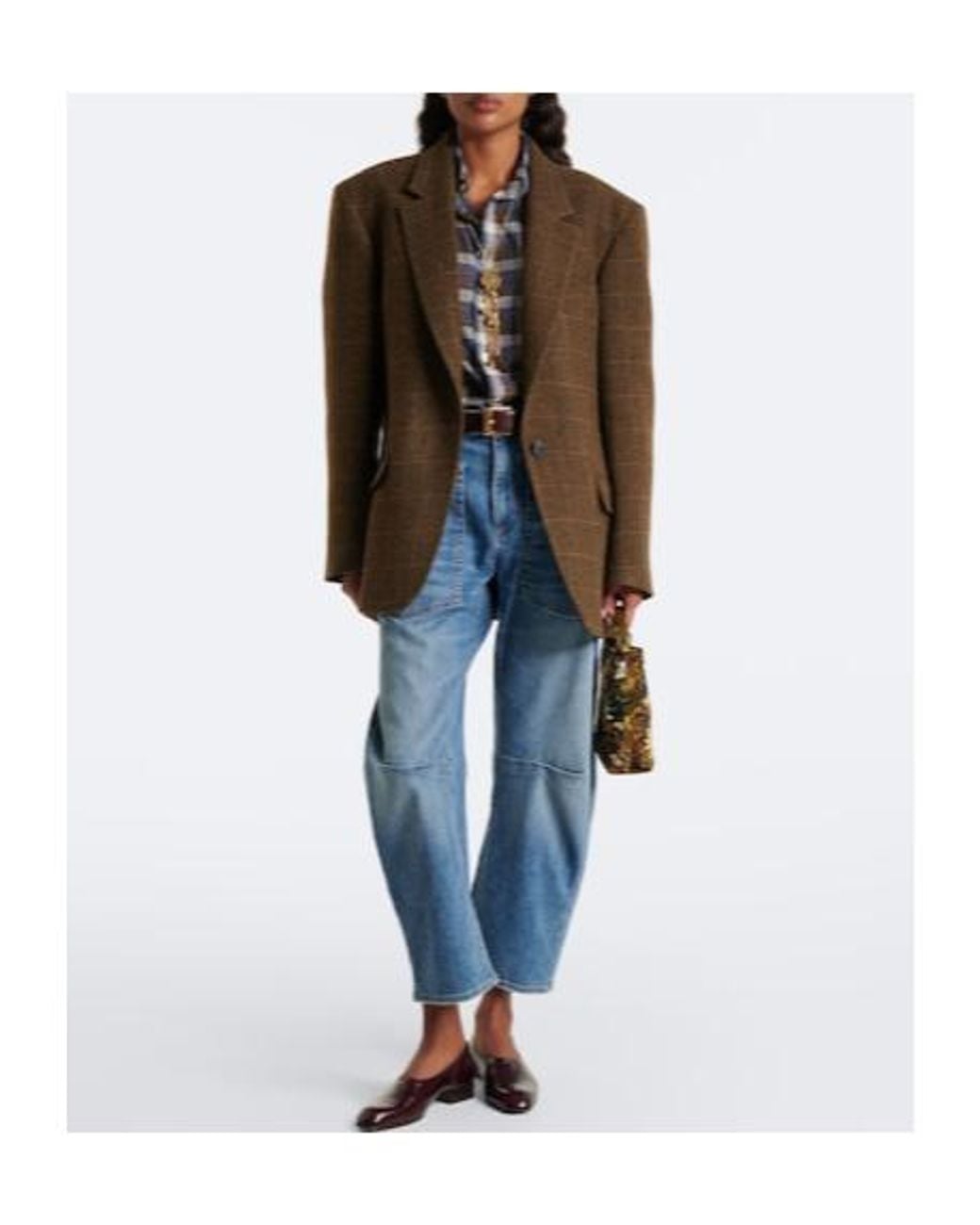 Nili Lotan Blue Shon Barrel-Leg Jeans