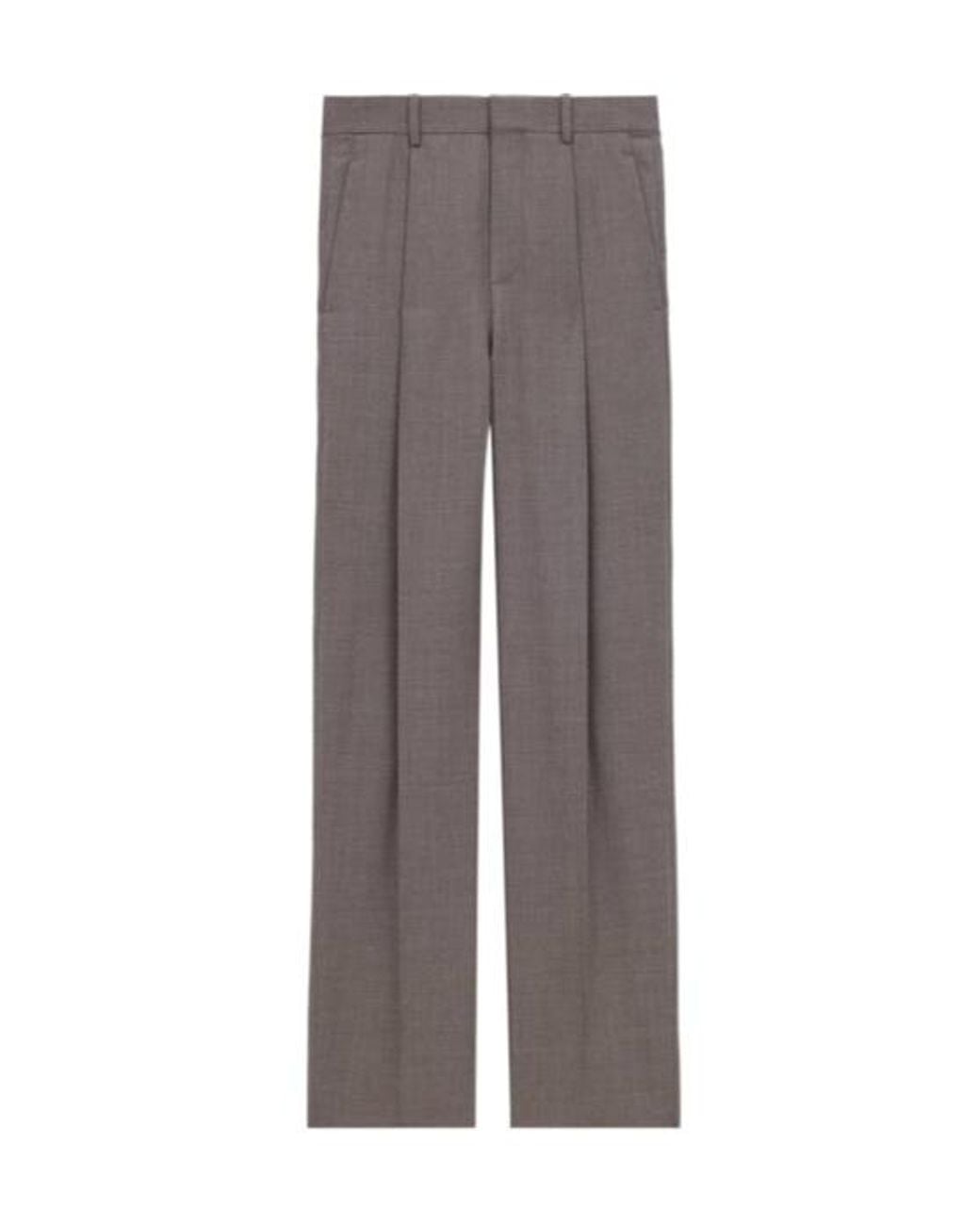 Saint Laurent Gray High Waist Twill Pants for men