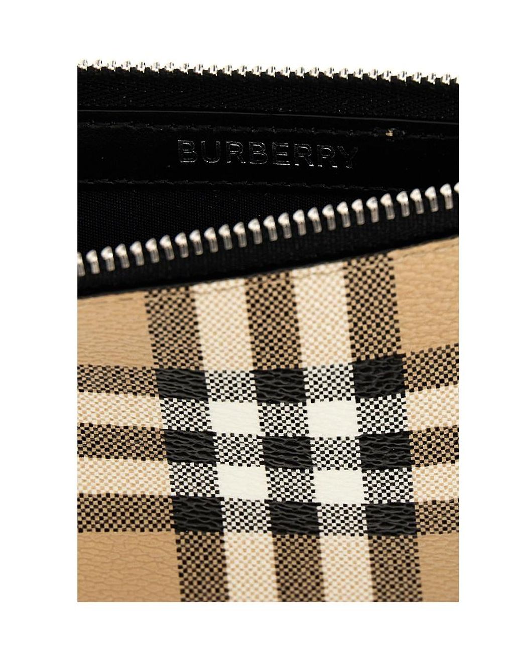 Burberry Multicolor Check Printed Zipped Wallet for men