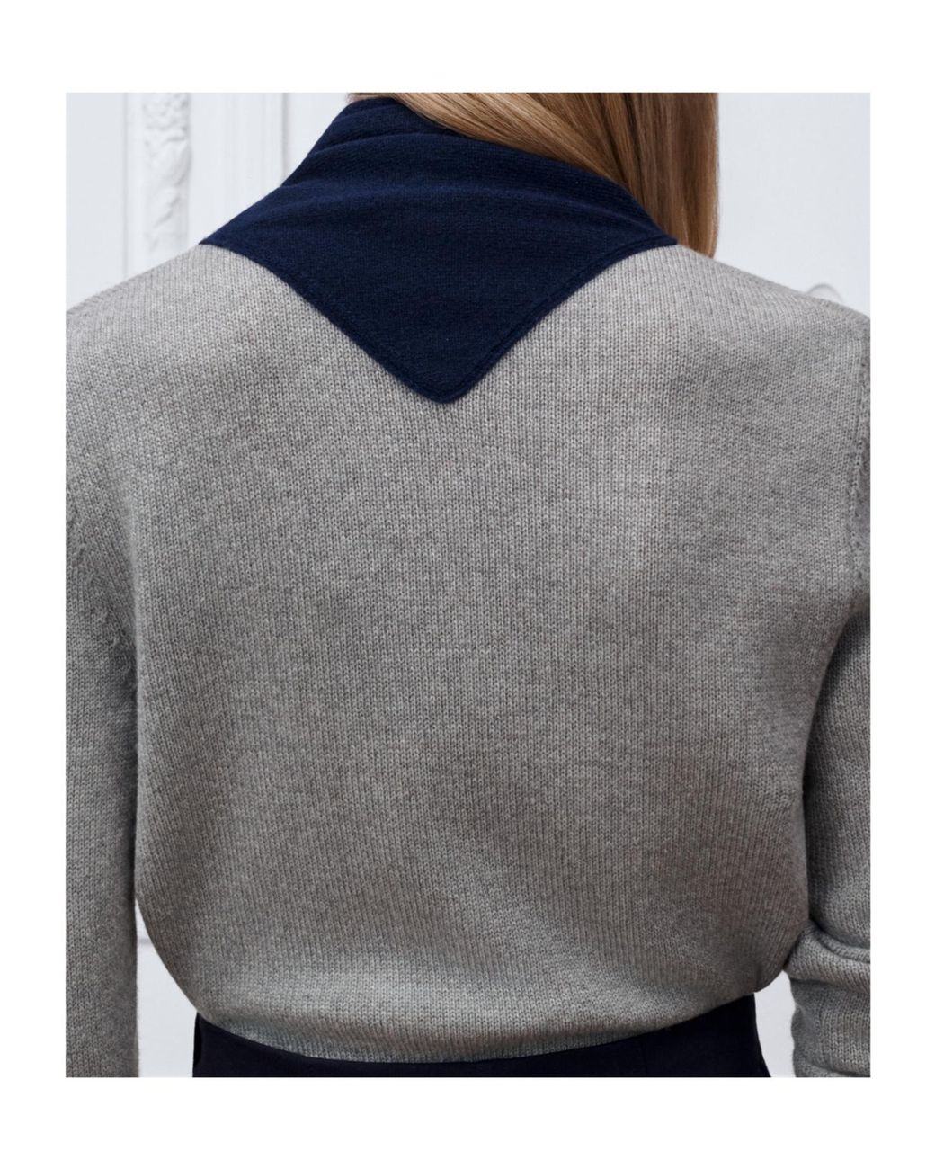 Dior Gray Tied Collar Sweater