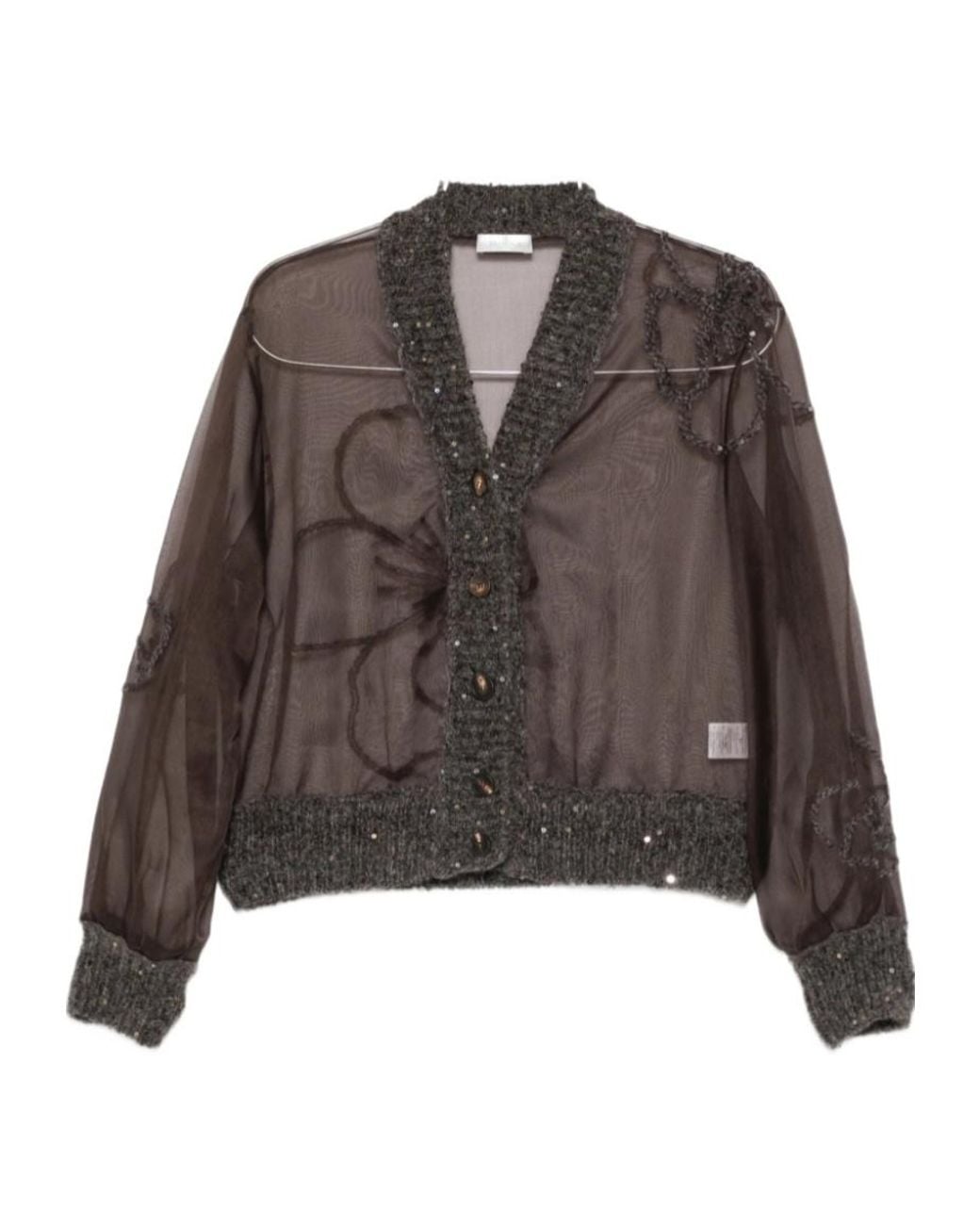 Panicale Brown Long-Sleeved Cardigan
