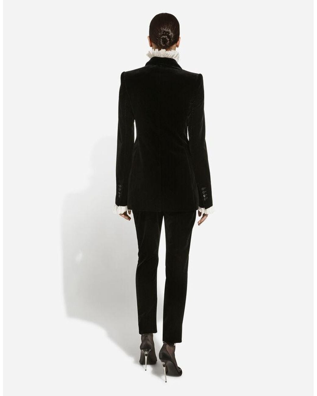Dolce & Gabbana Black Velvet Cigarette Pants