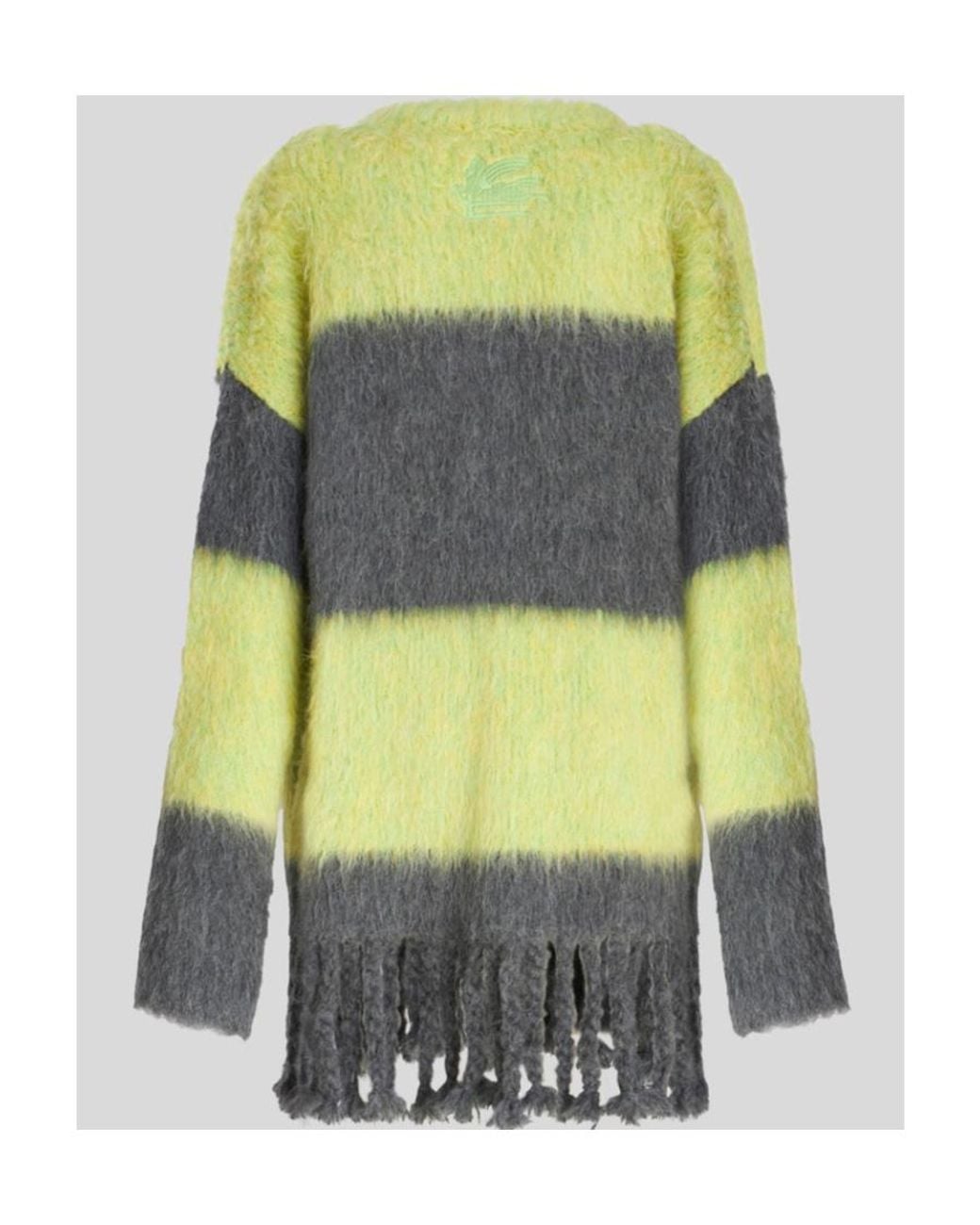 Etro Yellow Crewneck Long-Sleeved Cardigan