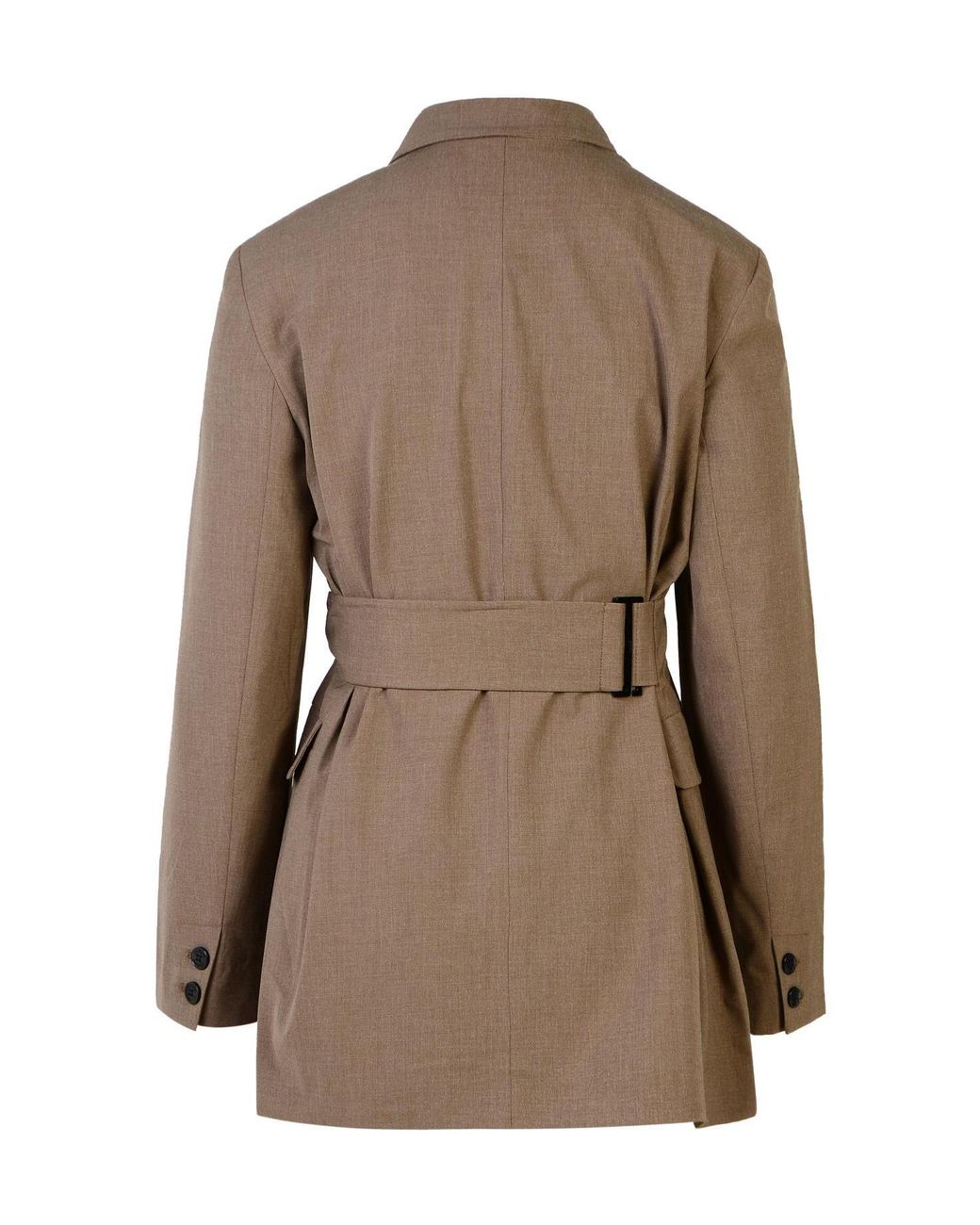 Ganni Brown V-Neck Wrap Blazer