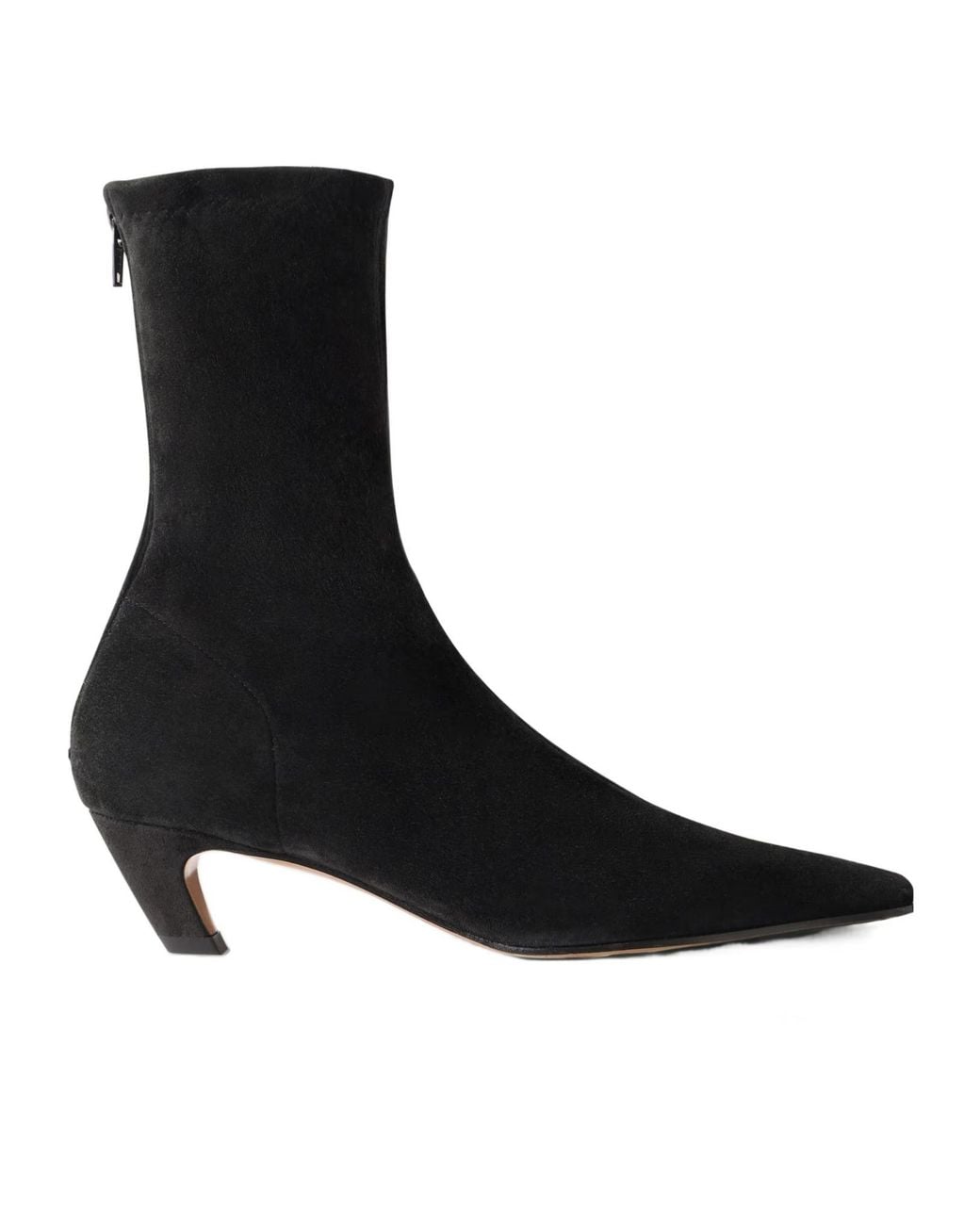 Khaite Black Suede Ankle Boots