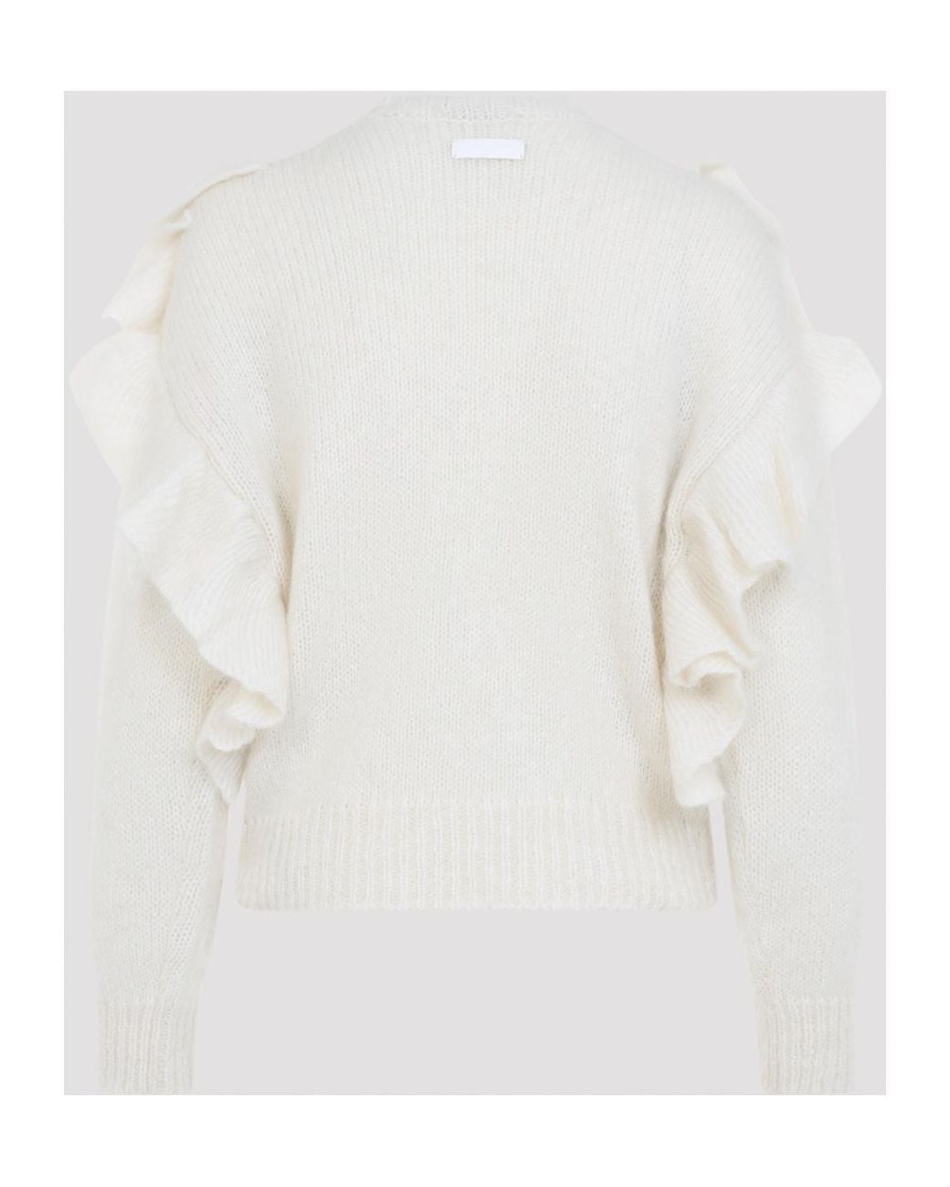 Elisabetta Franchi White Ruffled Knit Sweater