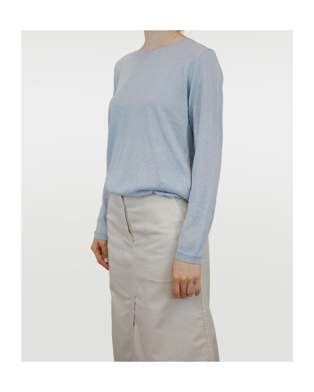 iBlues Blue Crew Neck Long Sleeve Sweater
