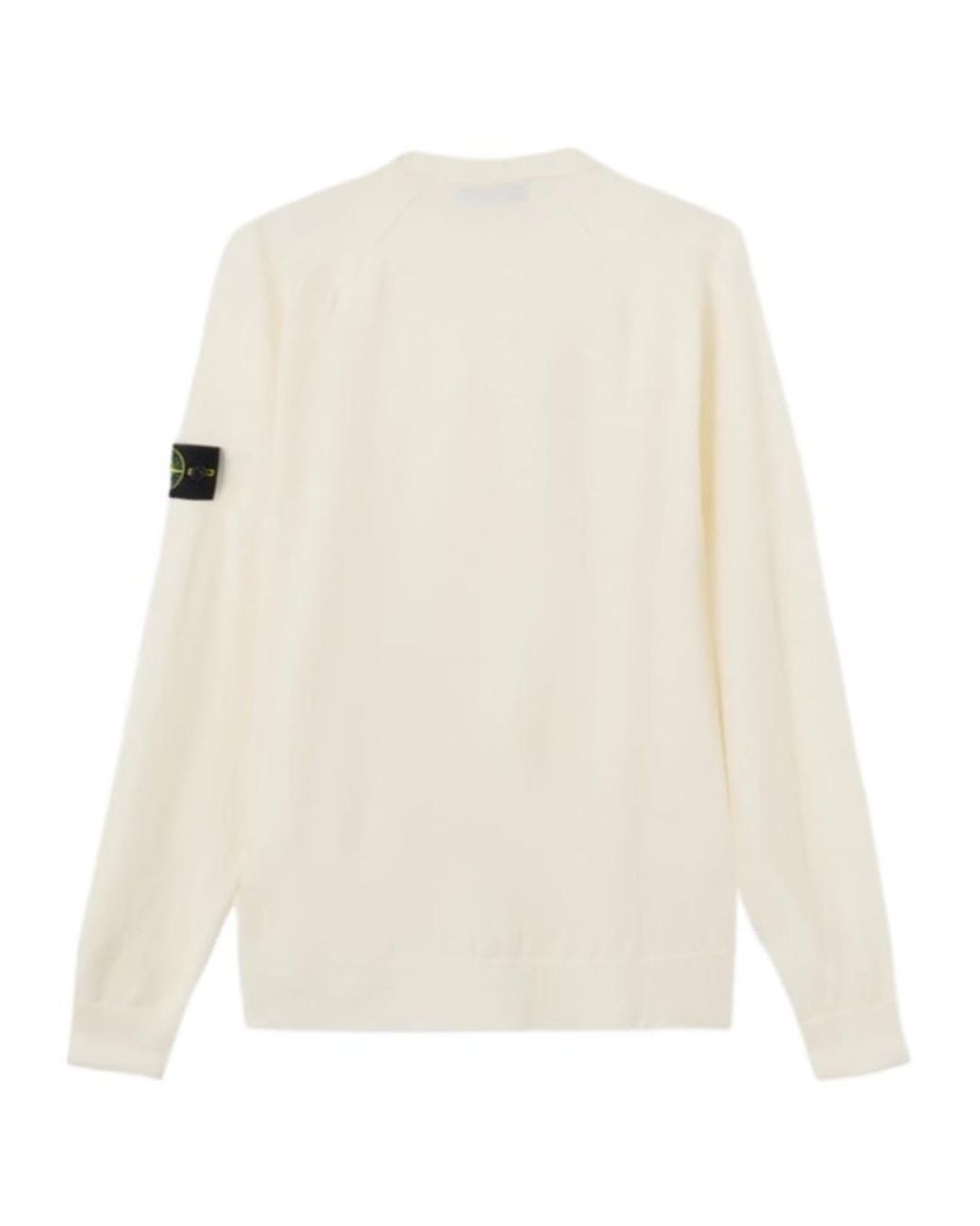 Stone Island White Logo Patch Crewneck Sweater for men