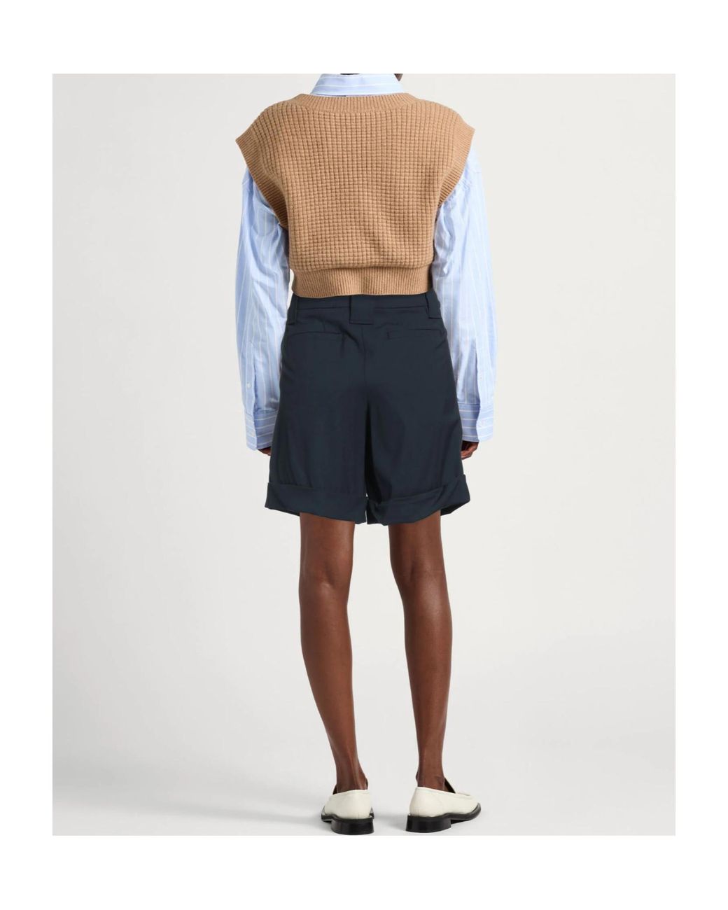 Ganni Blue High-Waisted Cargo Shorts