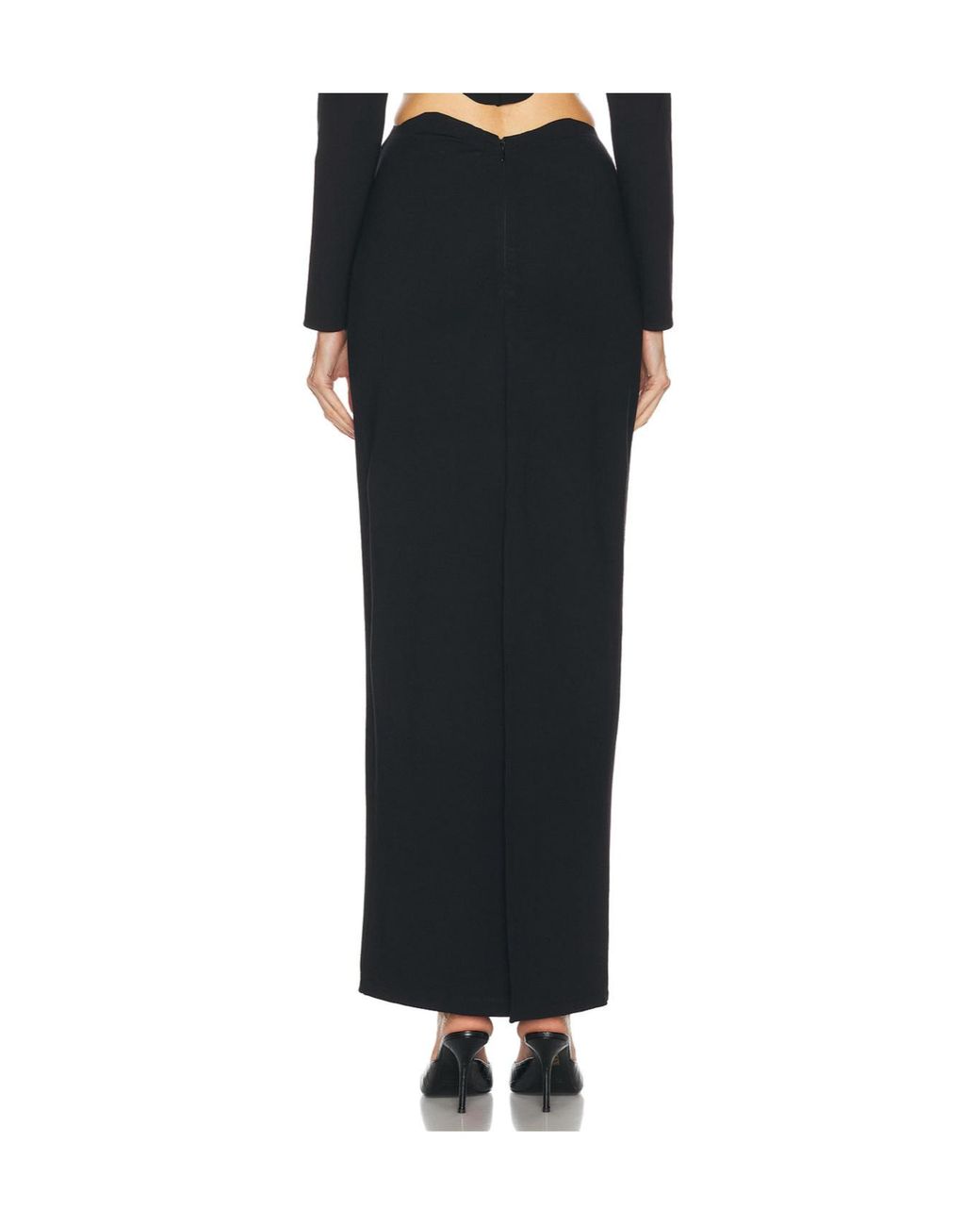 Staud Black Petunia Maxi Column Skirt