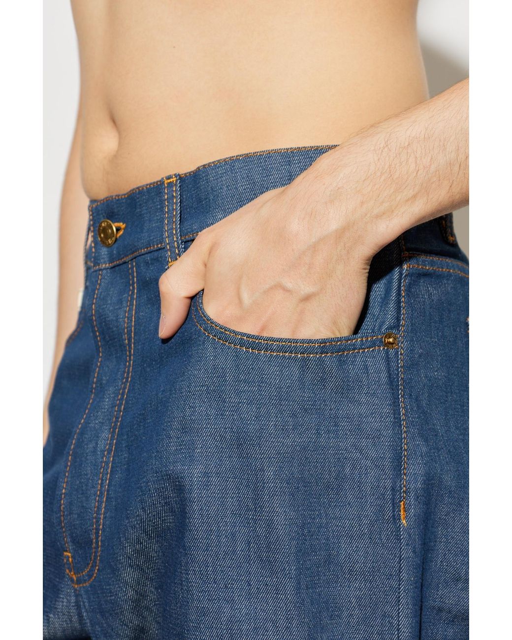 Moschino Blue Slightly Tapered Leg Jeans for men