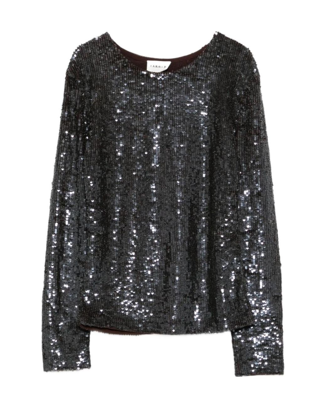 P.A.R.O.S.H. Black Sequin-Embellished Top