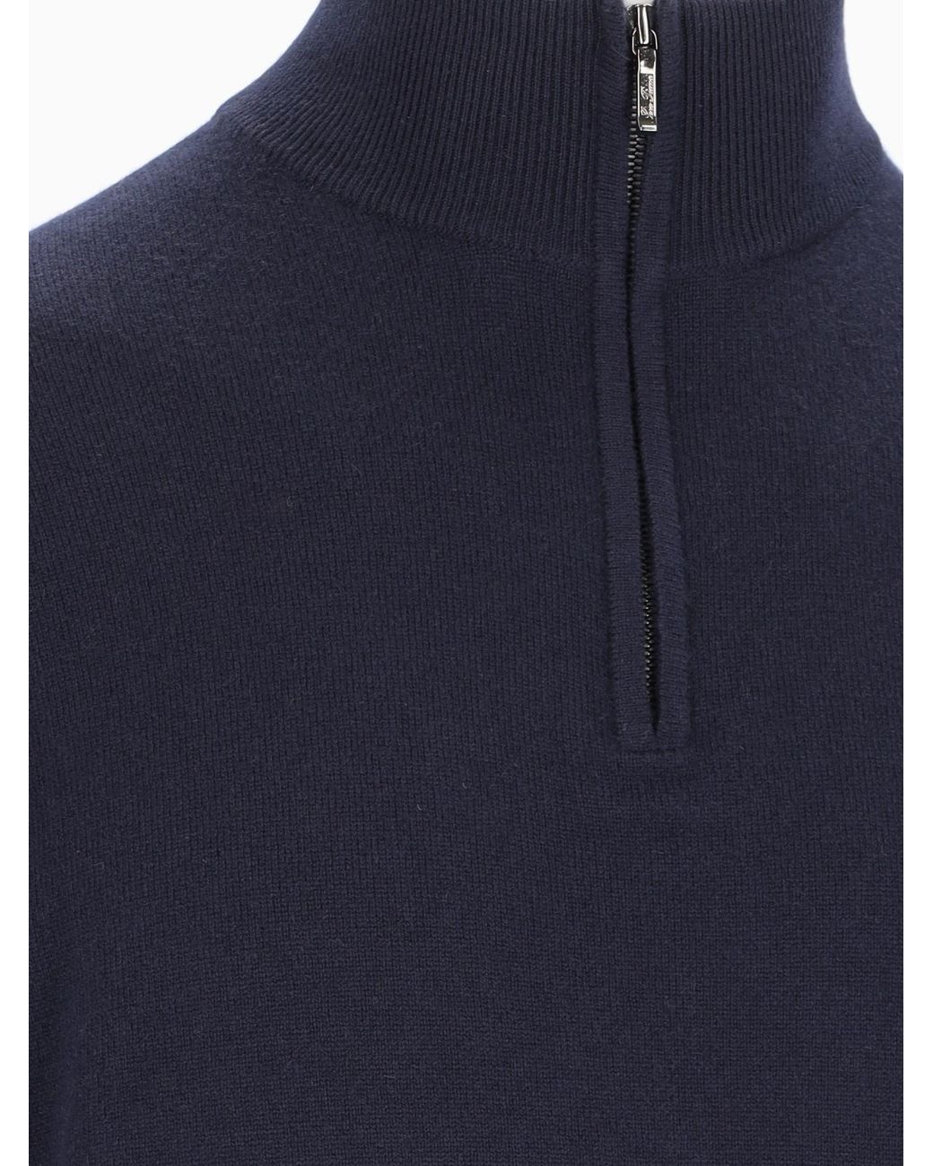 Loro Piana Blue High-Necked Long-Sleeved Sweater for men