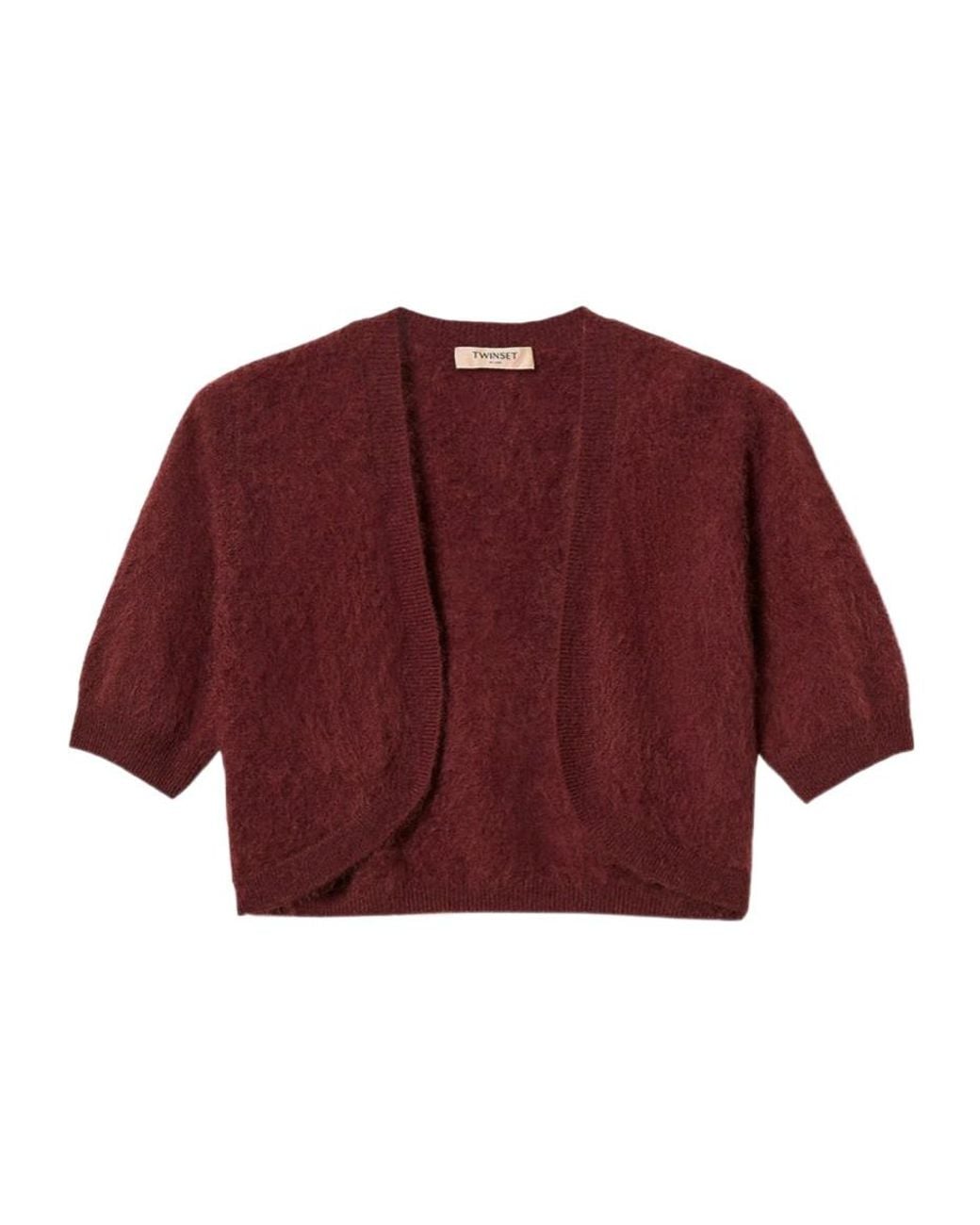 Twinset Red Nolero Jacket Made Of Brushed Wool-Blend