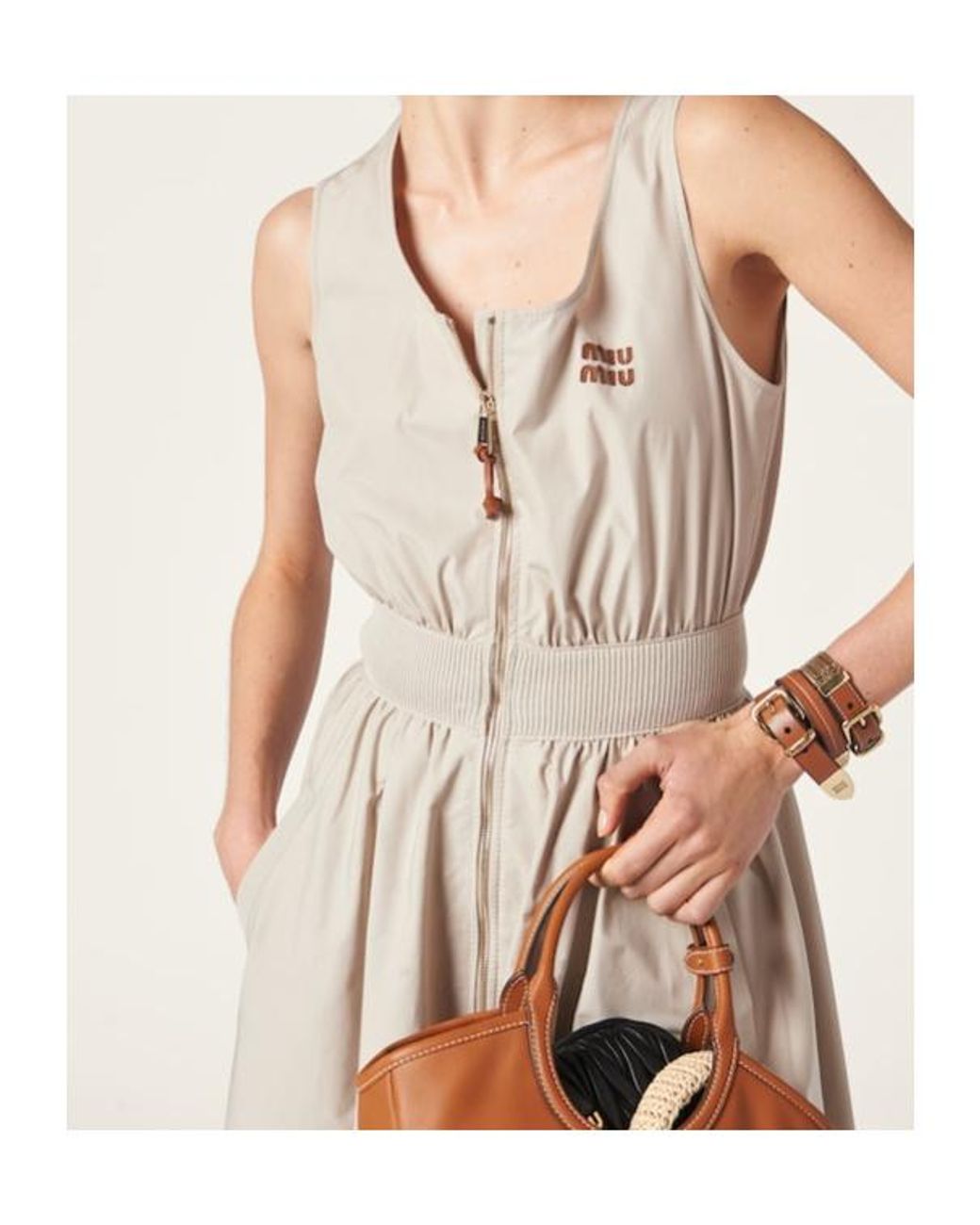Miu Miu Natural Panama Cotton Dress