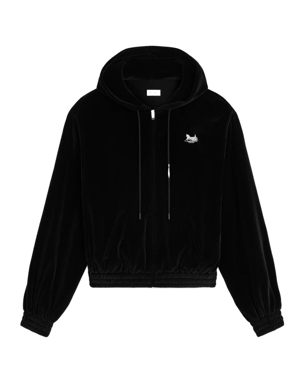 Céline Black Loose Zip Up Hoodie for men