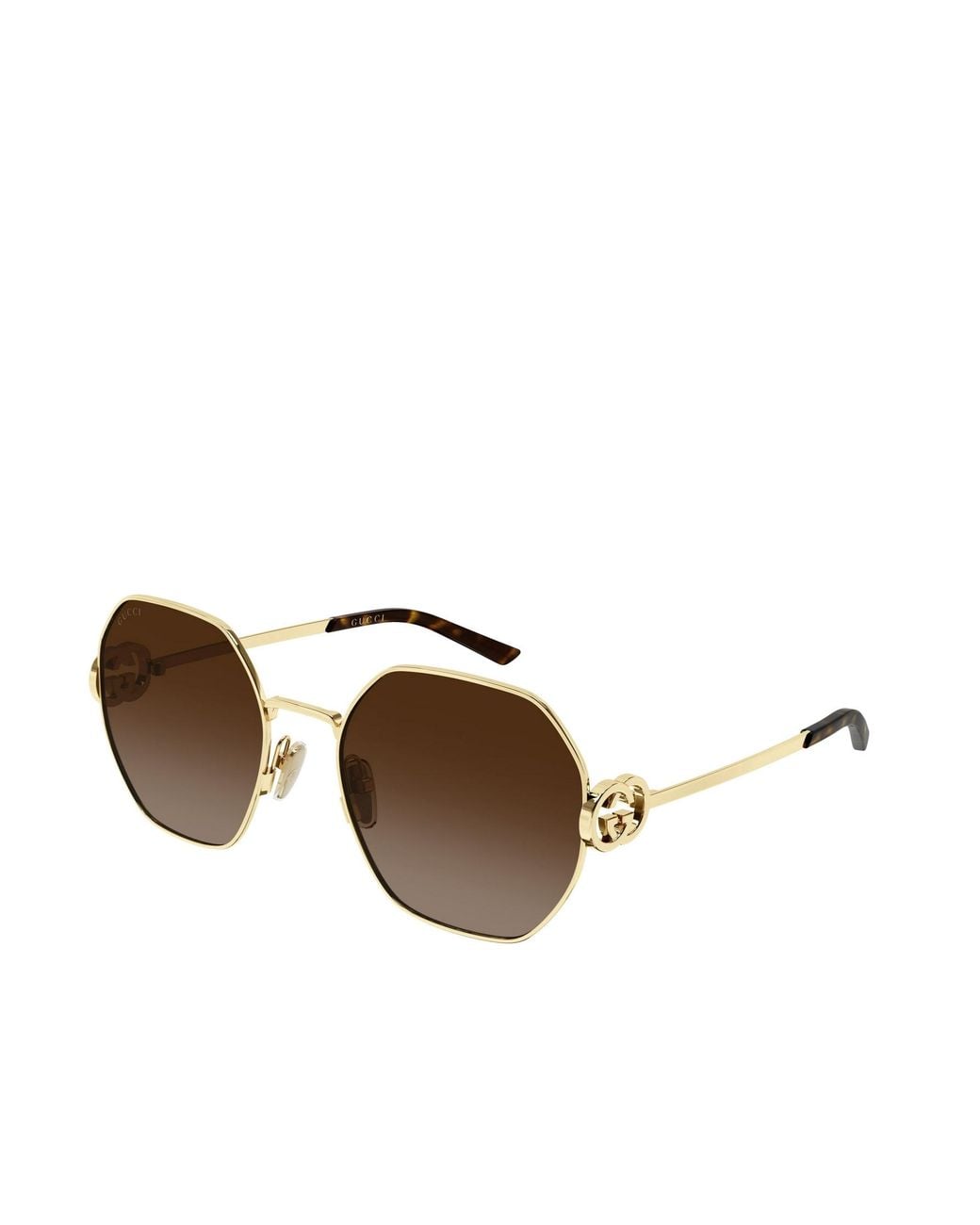Gucci Brown Eyewear Irregular Frame Sunglasses