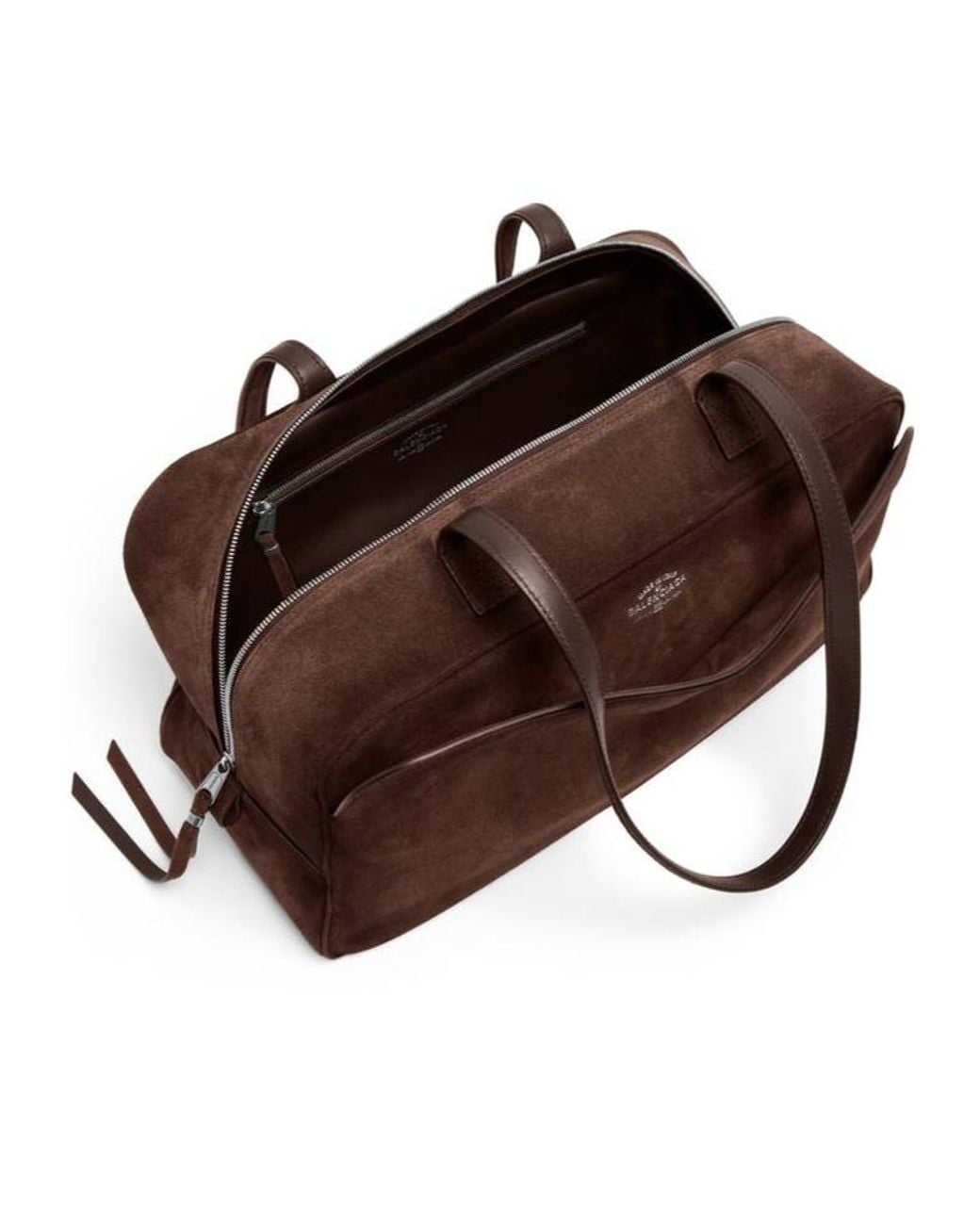 Balenciaga Brown Logo Detailed Medium Bowling Bag