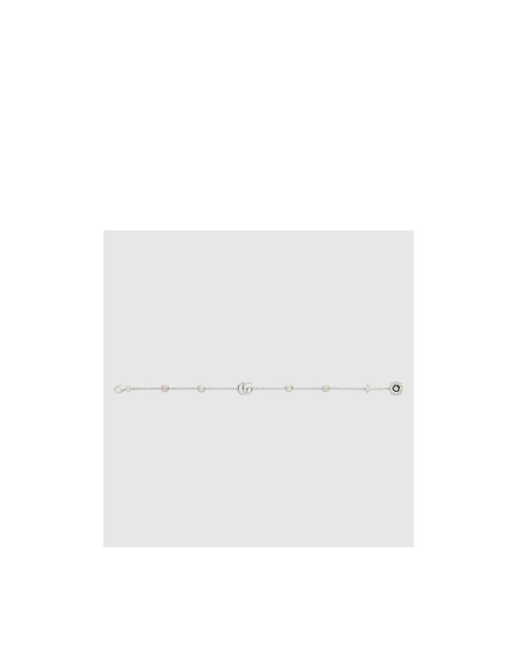 Gucci White Gg Marmont Mother Of Pearl Bracelet