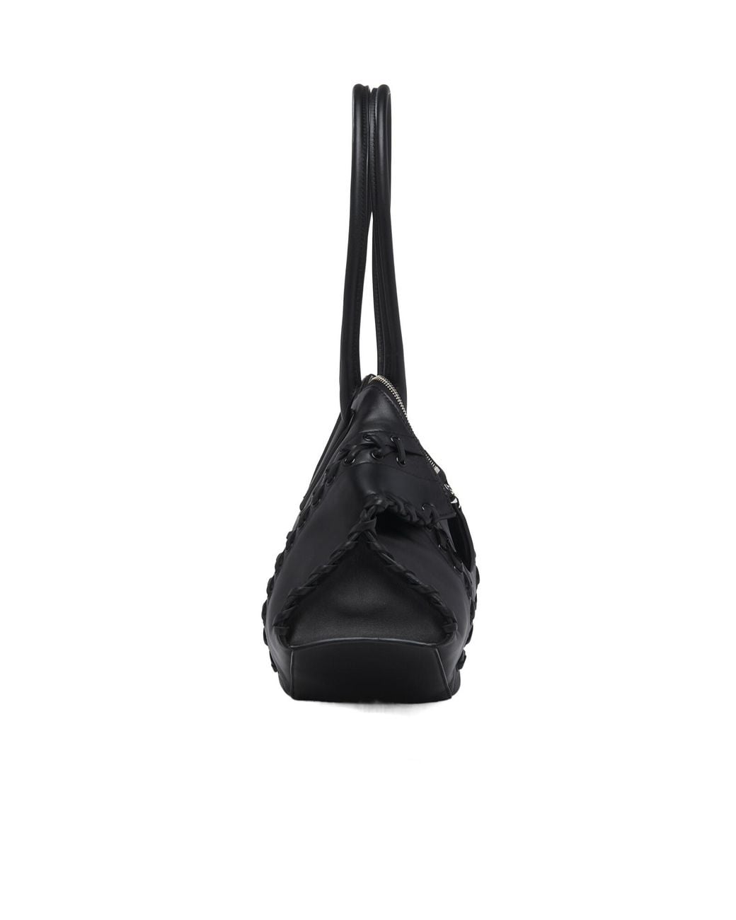 McQueen Black Manta Lace-Up Shoulder Bag