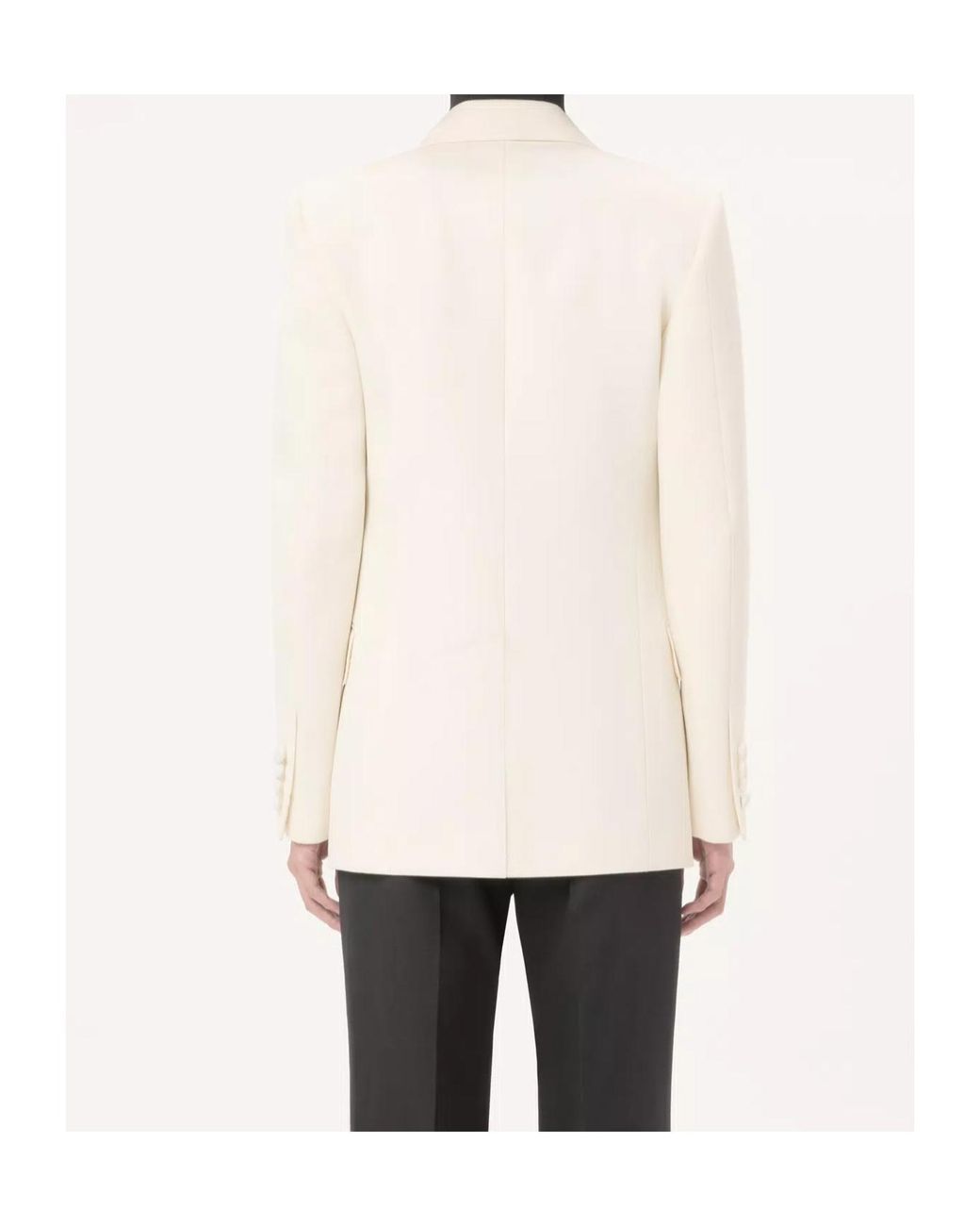 Valentino Natural Double-Breasted Peak-Lapel Blazer for men