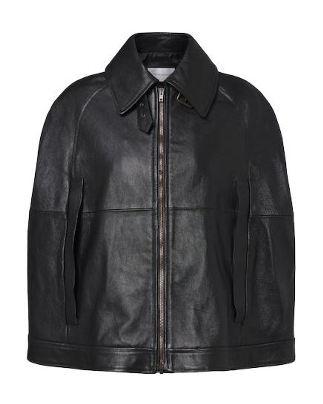 7 For All Mankind Black Leather Cape