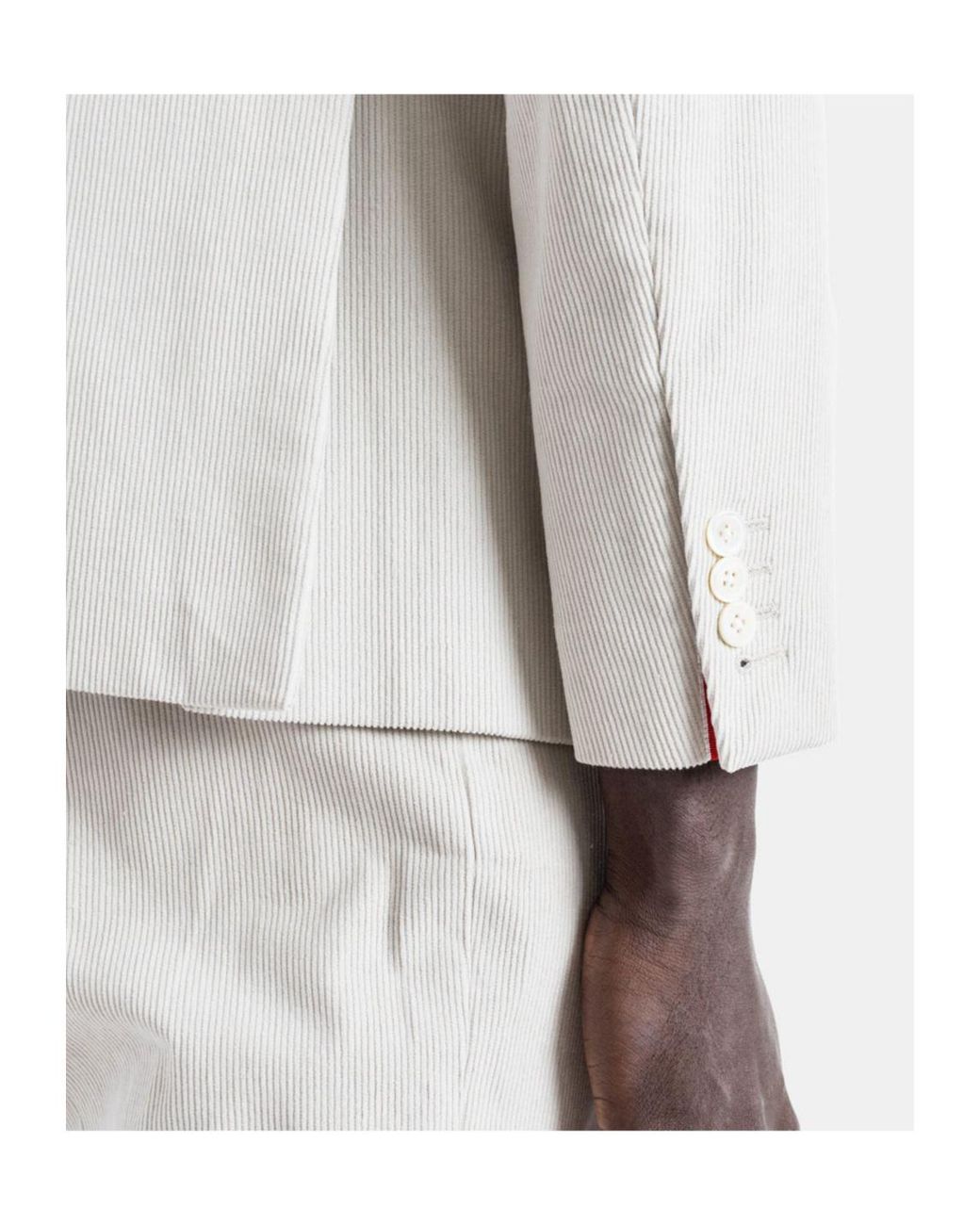 Thom Browne Natural Single-Breasted Corduroy Blazer for men