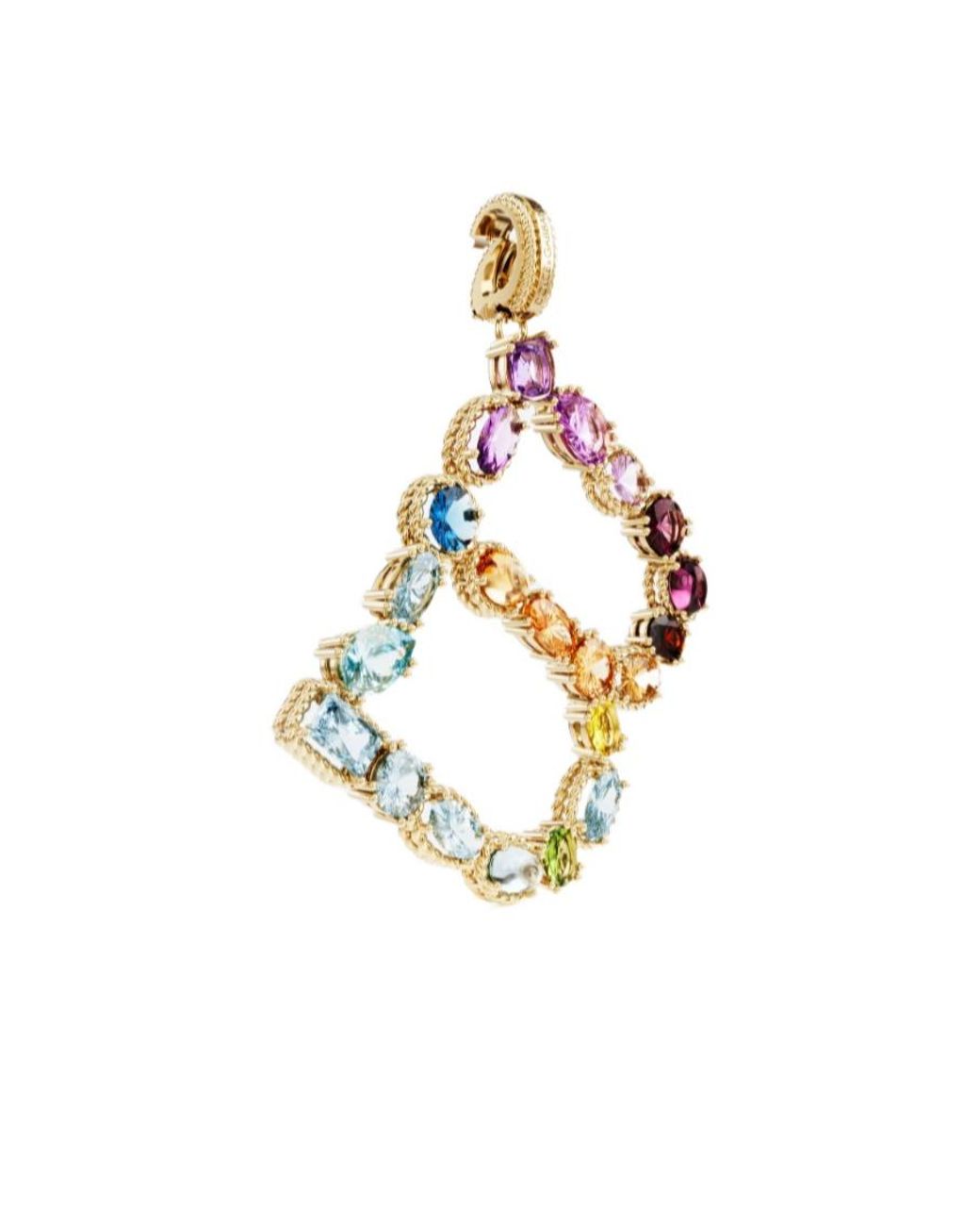 Dolce & Gabbana Metallic Alphabet B 18Kt Multi-Stone Pendant