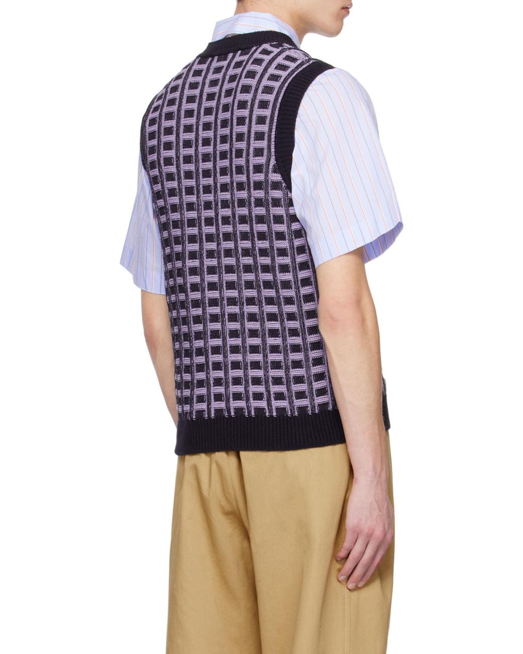 Marni Blue Knitted Cotton Vest for men