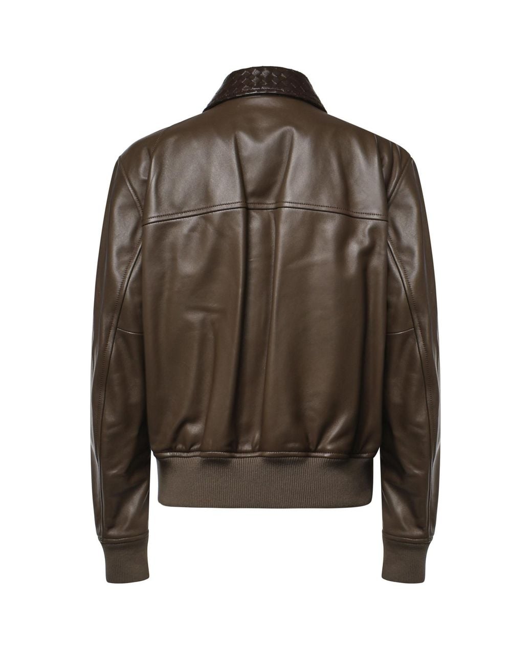 Bottega Veneta Brown Shiny Leather Blouson