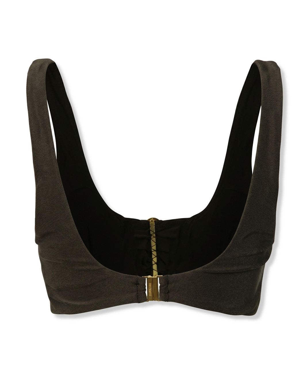 Jonathan Simkhai Brown Veyra Shell Bikini Top