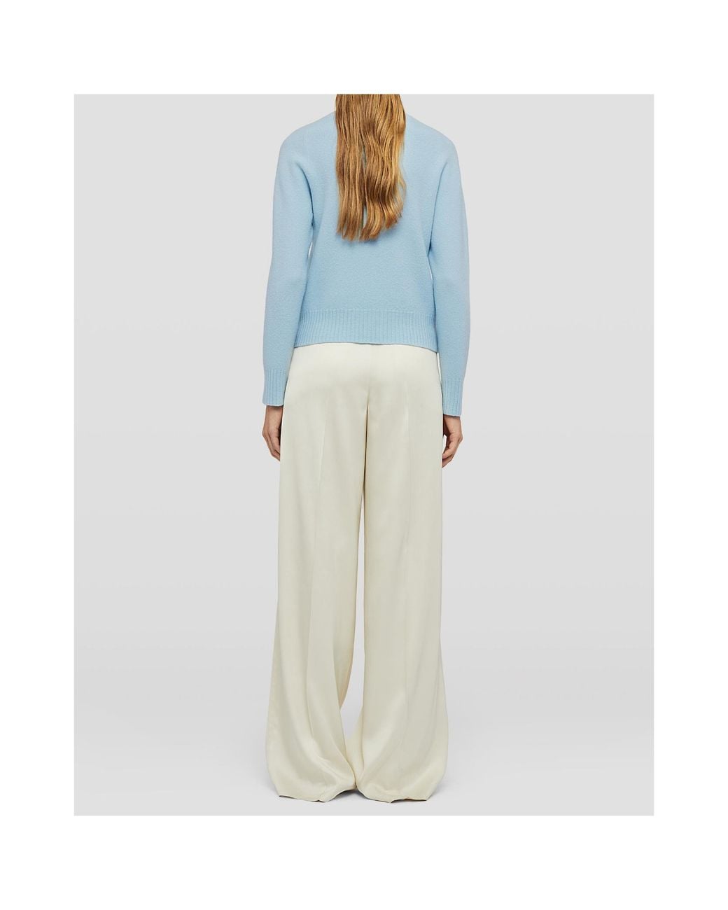 Jil Sander Blue Crewneck Long-Sleeved Jumper