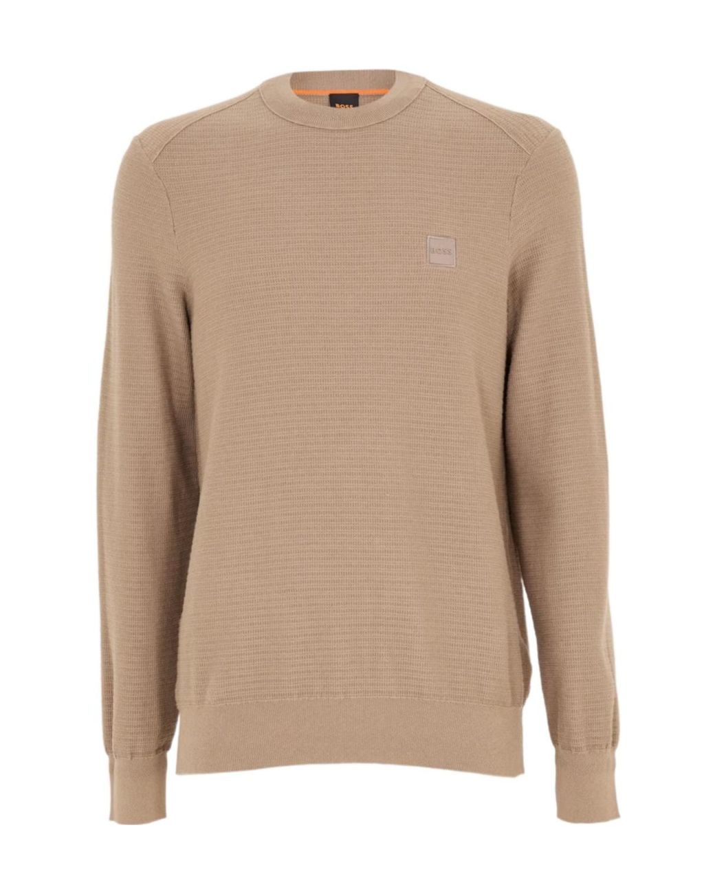 Boss Brown Boss Cotton-Cashmere Long Sleeve Crew Neck Jumper (Anion) for men
