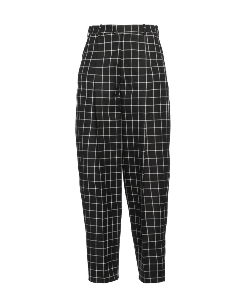 Marni Black Plaid Wool Trousers
