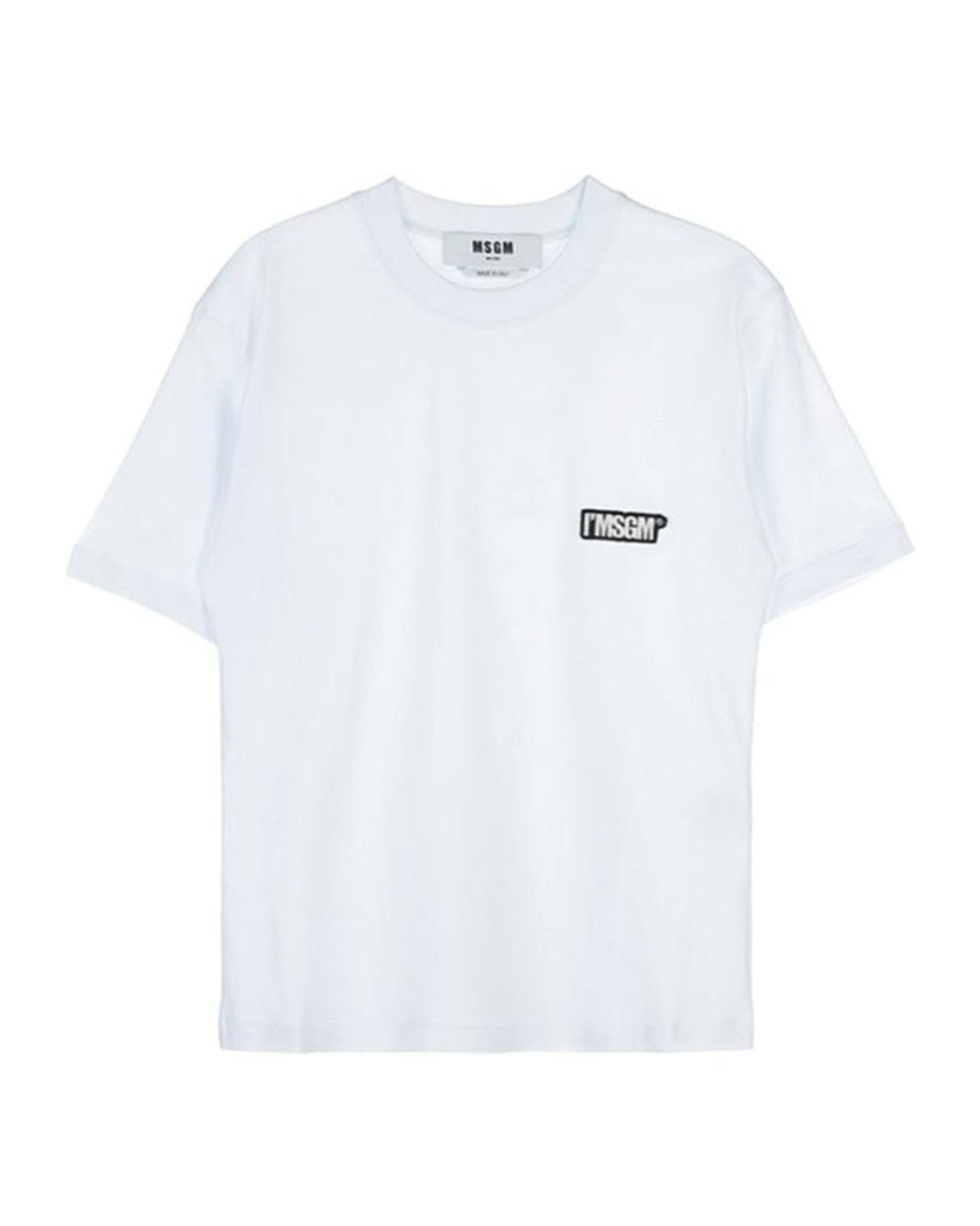 MSGM White Short-Sleeved T-Shirt