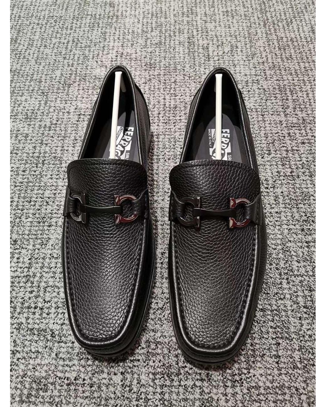 Ferragamo Black Ferragamo Gancini Ornament Loafers for men