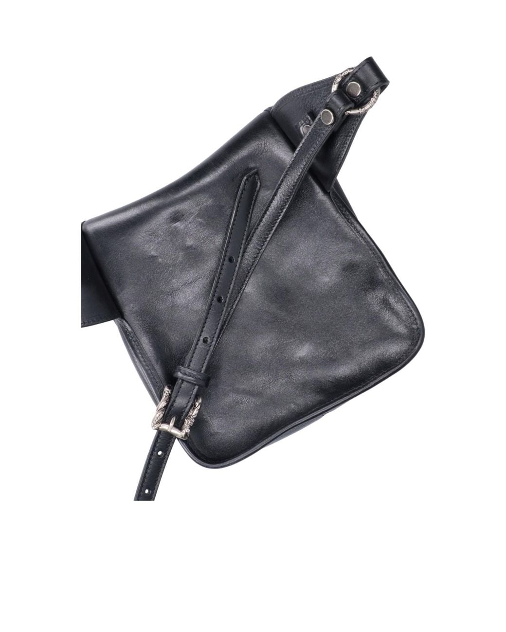 Enfants Riches Deprimes Black Buckle-Strap Leather Shoulder Bag for men
