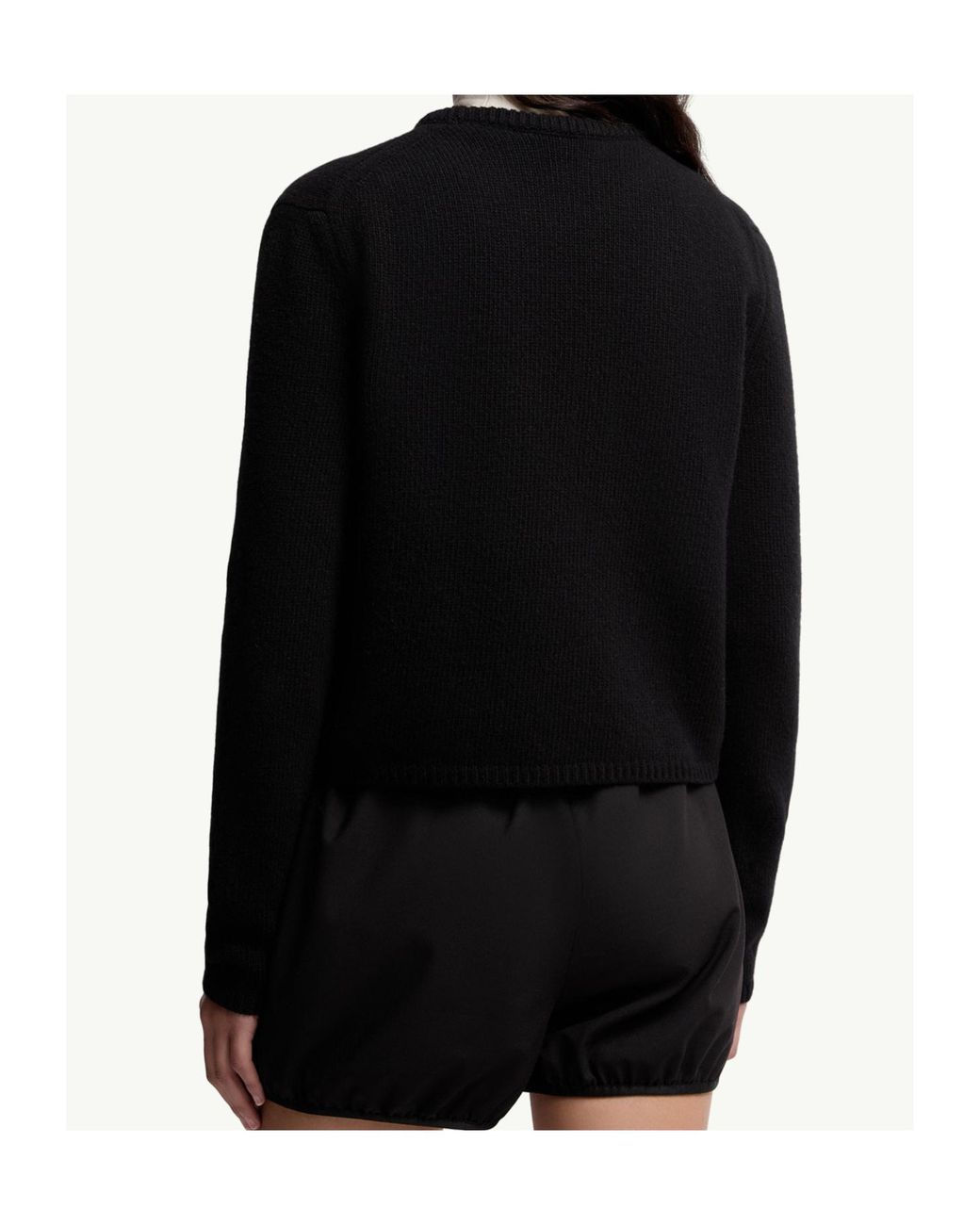 Moncler Black Logo Detailed Crewneck Jumper