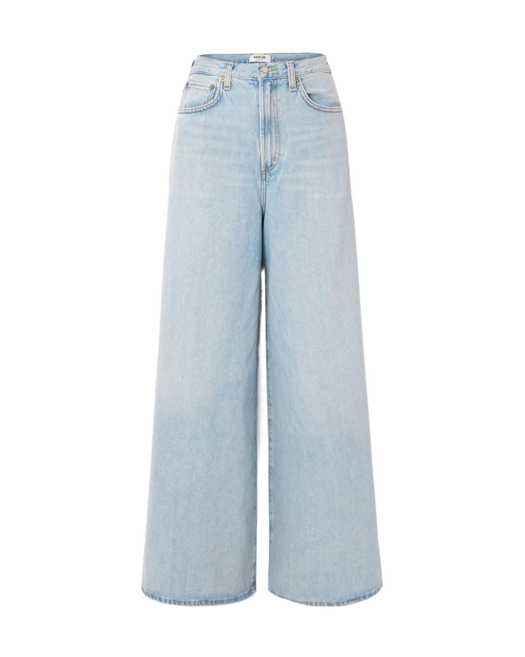 Agolde Blue High-Rise Wide-Leg Jeans