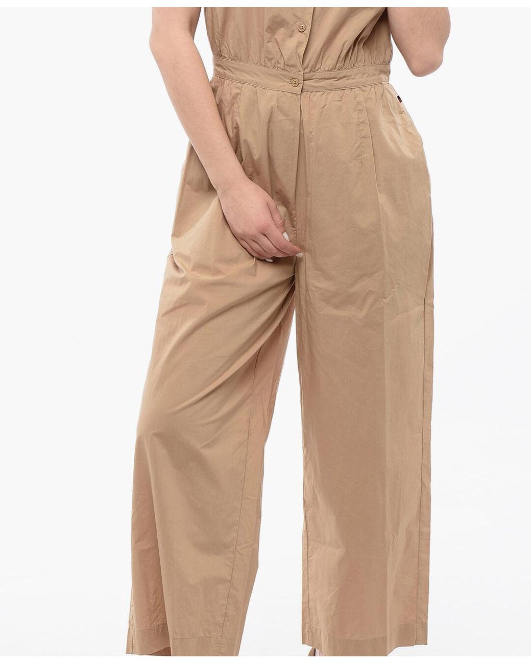Woolrich Natural Short-Sleeve Jumpsuit