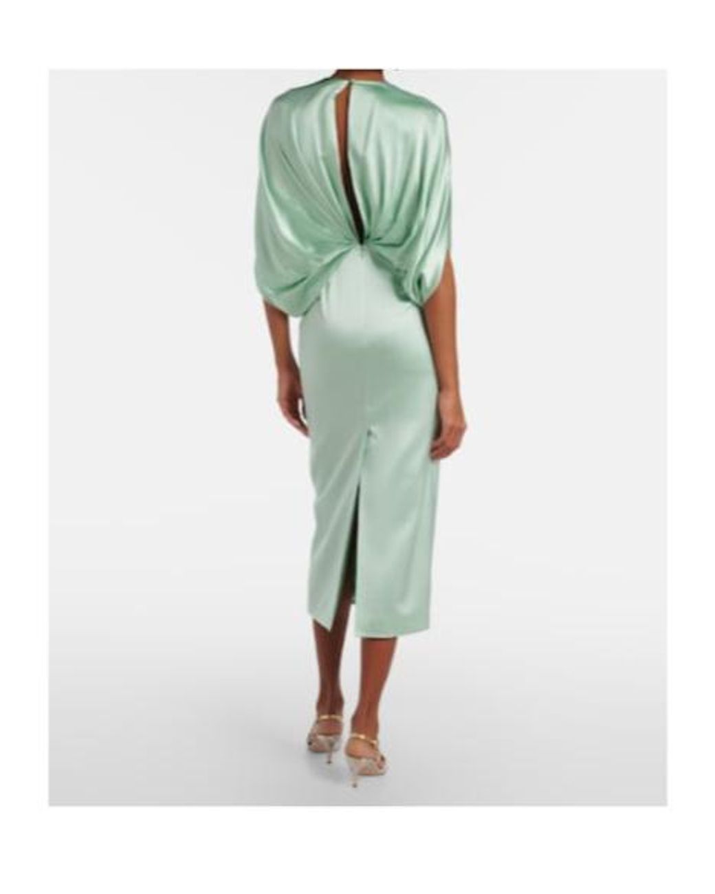 Roksanda Green Tari Gathered Silk Cocktail Dress