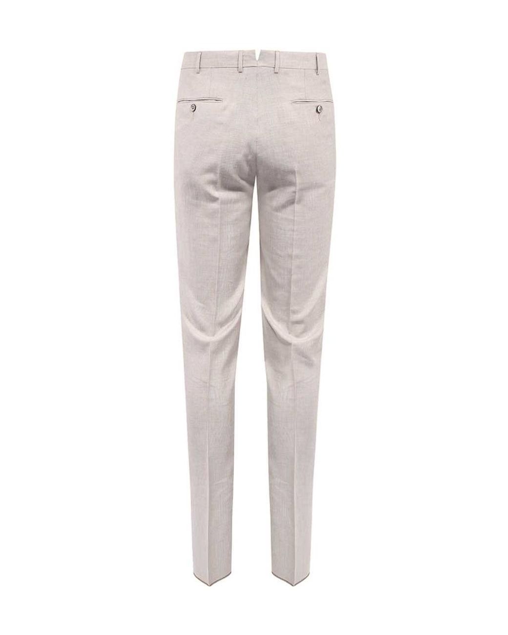Zegna Gray Waistband Loop Casual Pants for men