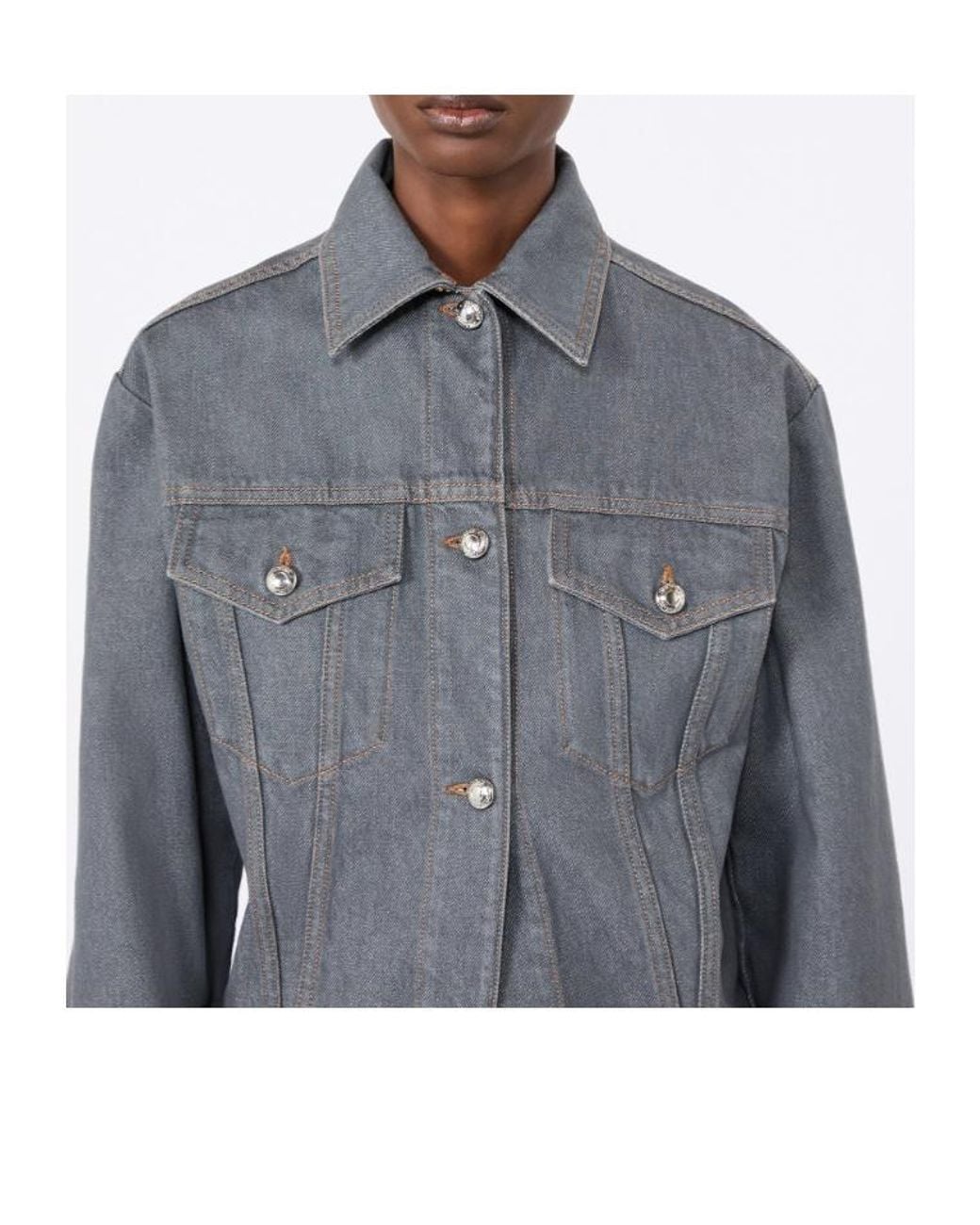 Sportmax Blue Button-Up Denim Jacket