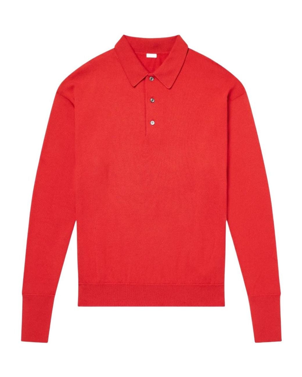 A.PRESSE Red Long-Sleeve Polo Shirt for men