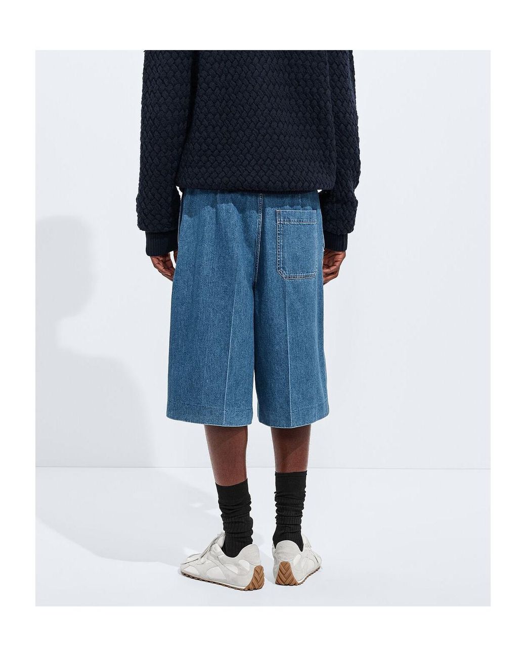Bottega Veneta Blue Lightweight Washed Denim Shorts for men