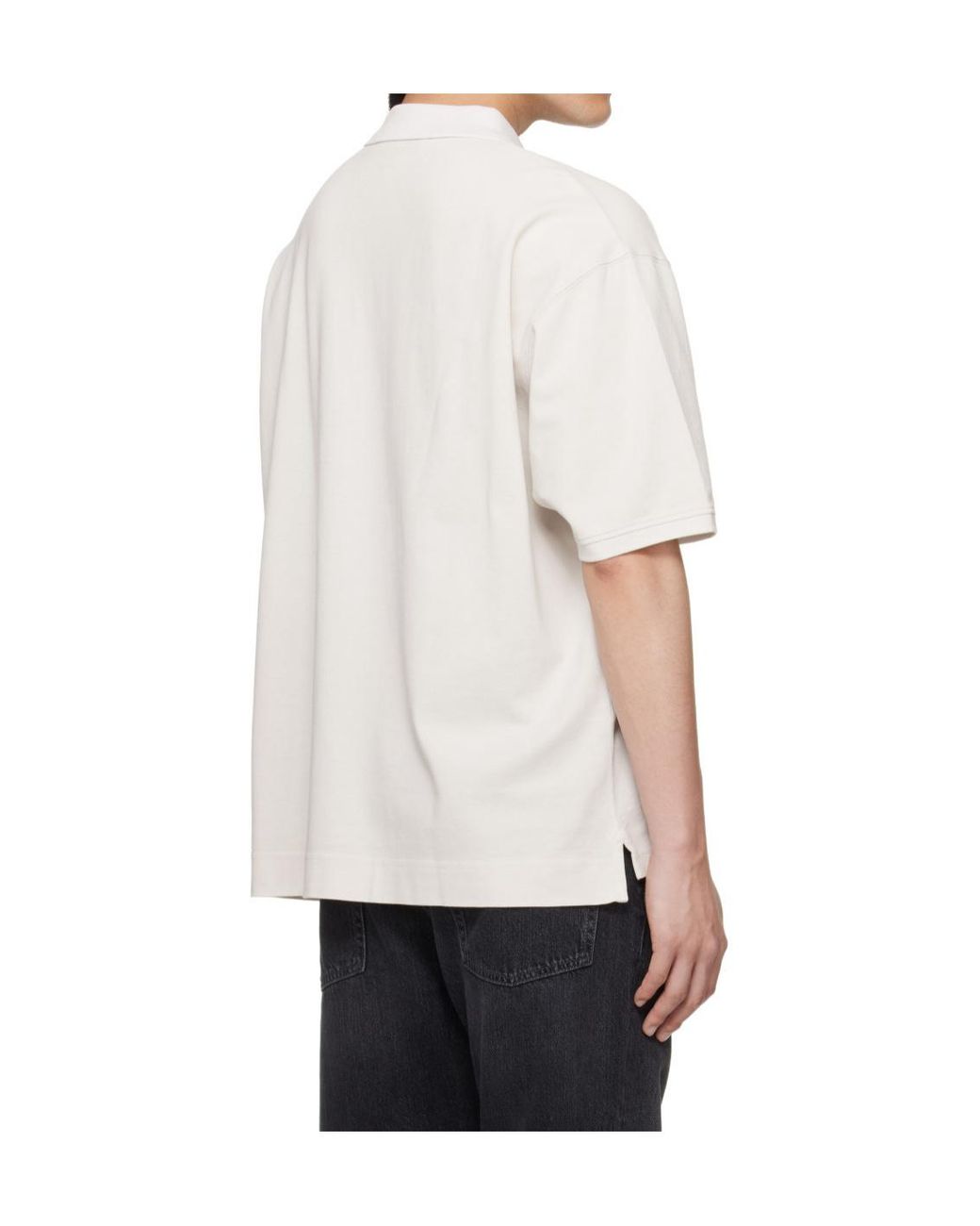 Acne White Short-Sleeved Polo Shirt for men