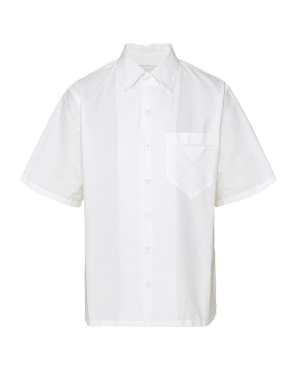 Prada White Logo Detailed Short-Sleeved Shirt for men