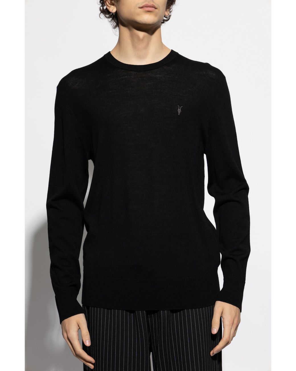 AllSaints Black Signature Crew Neck Knitwear for men
