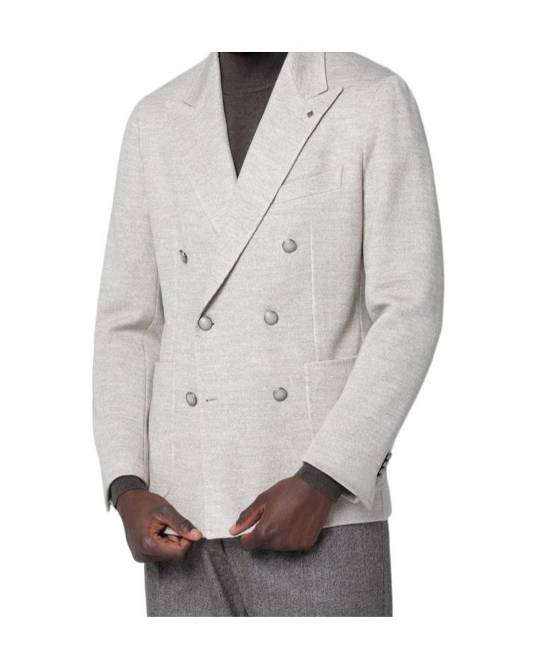 Tagliatore Gray Double-Breasted Jacket for men